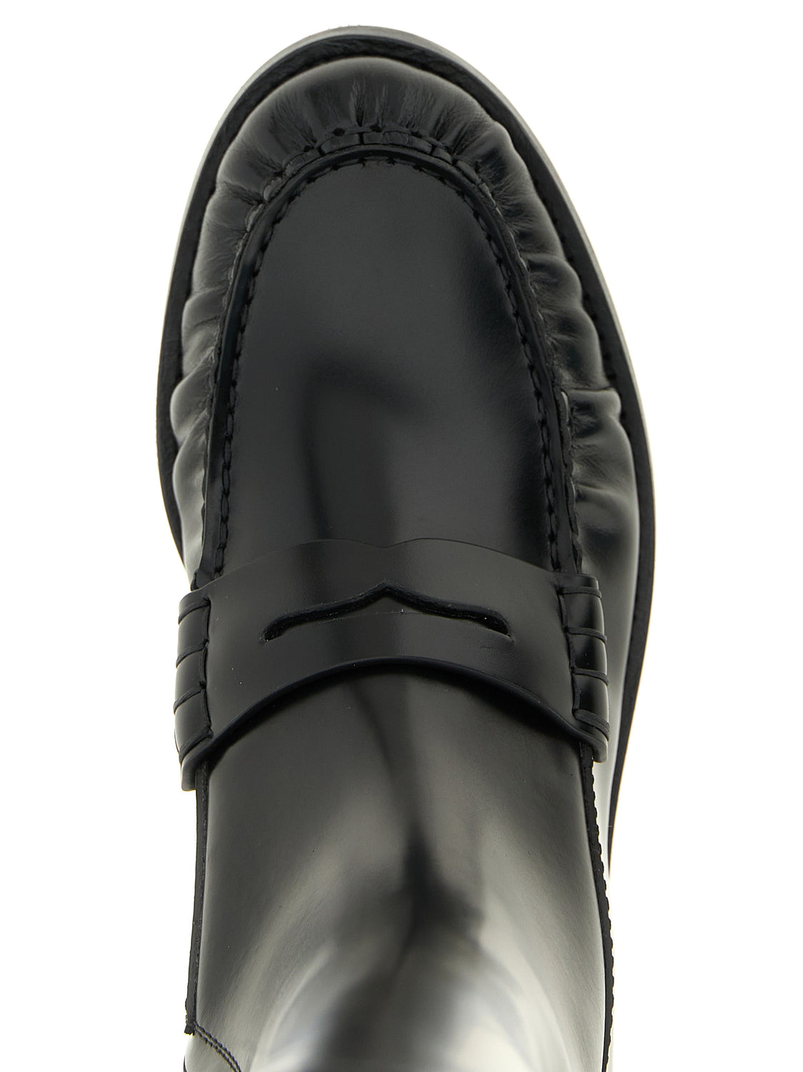 Black Calfskin Over The Knee