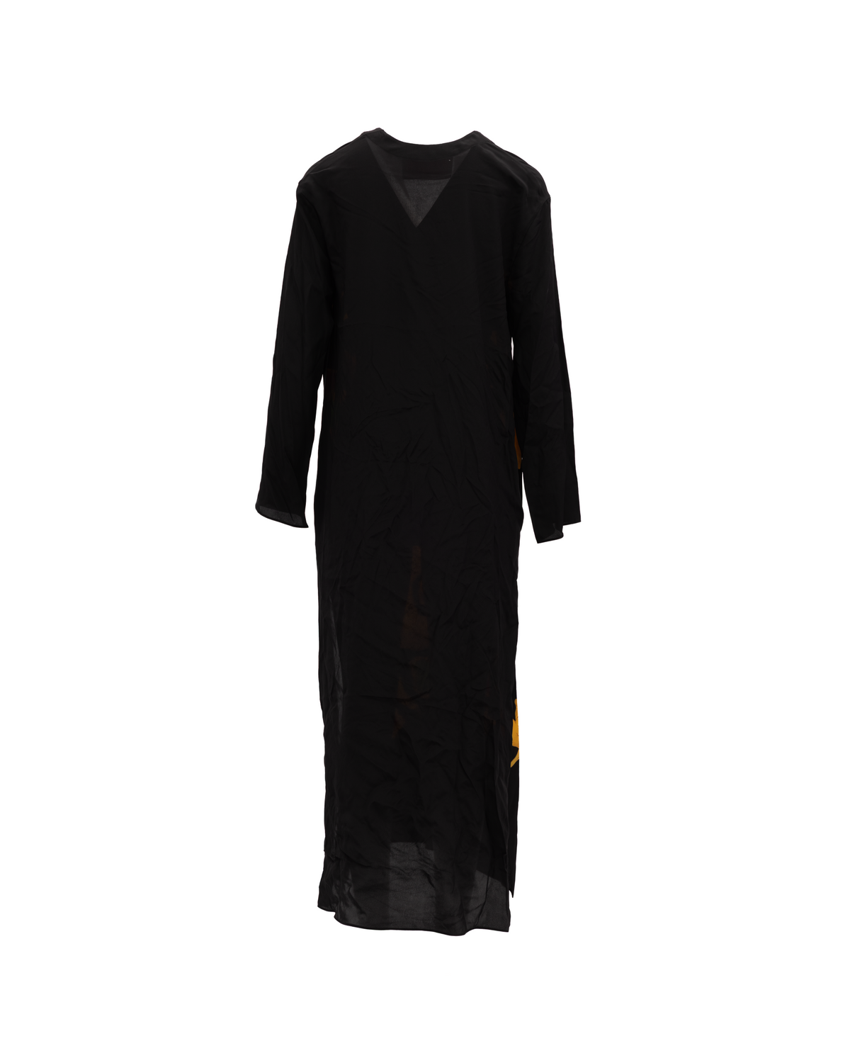 Dragon Embroidery Gown Dress in Black and Yellow