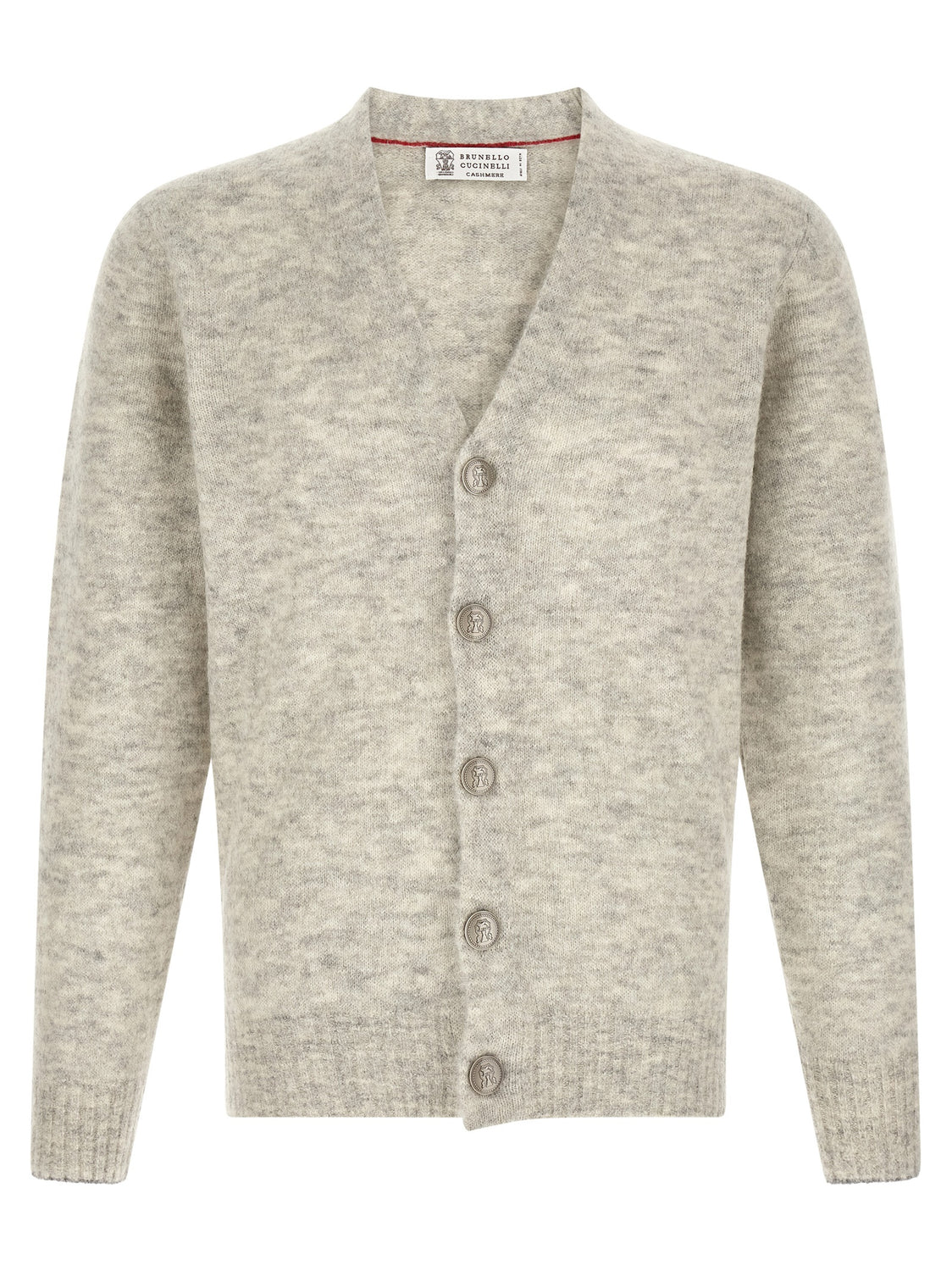 Gray Alpaca Leather Cardigan