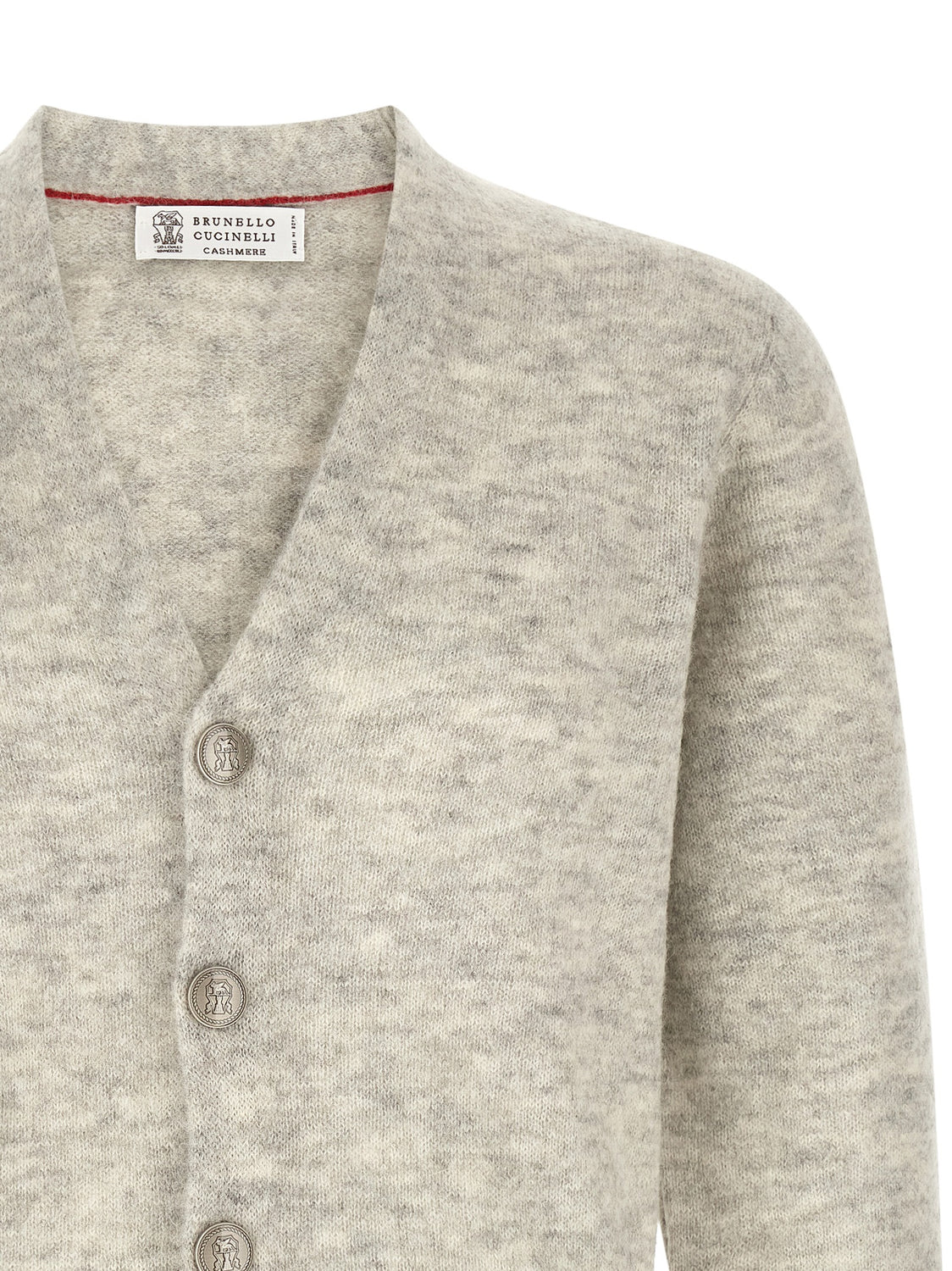 Gray Alpaca Leather Cardigan