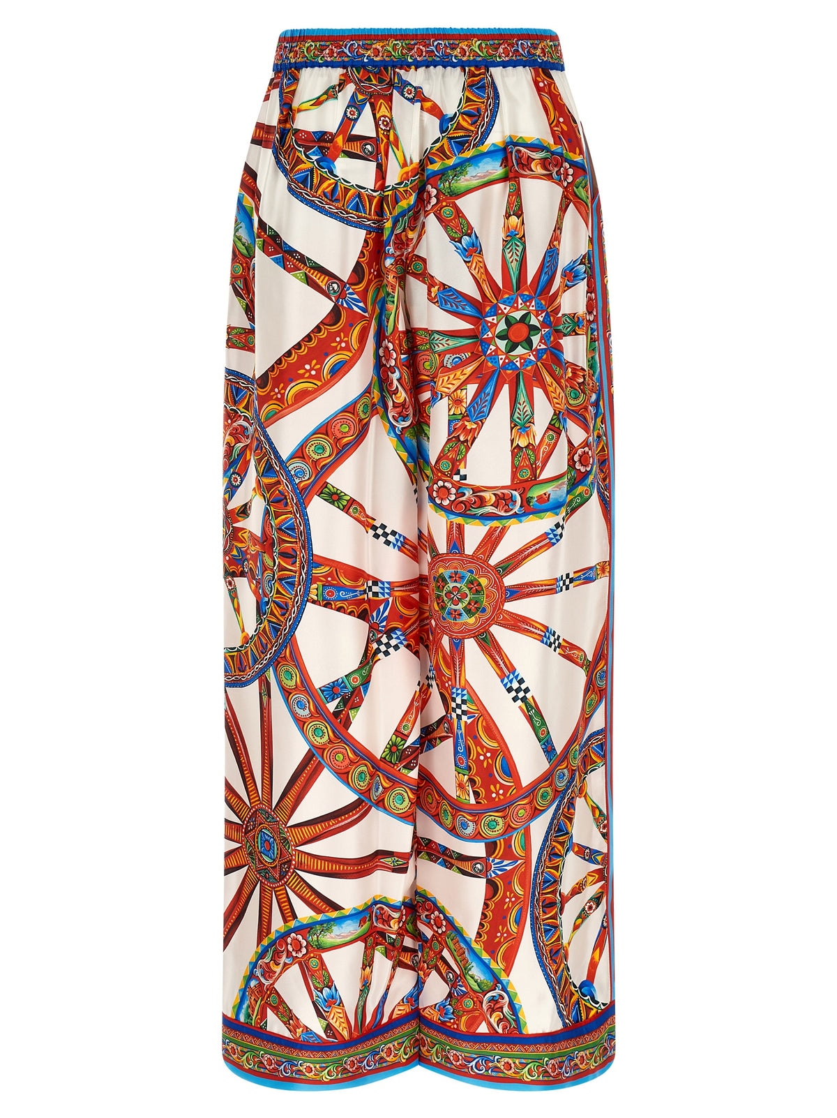 Multicolor Silk Casual Pants