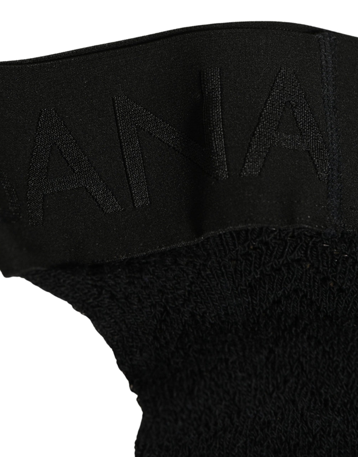 Black Wool Logo Calf Long Women Accessory Socks