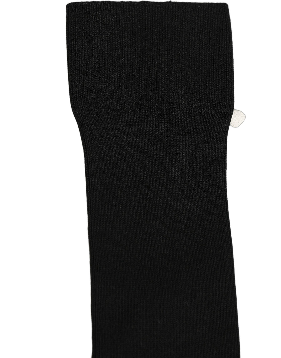 Black Cotton Ribbed Logo Over The Calf Women Socks