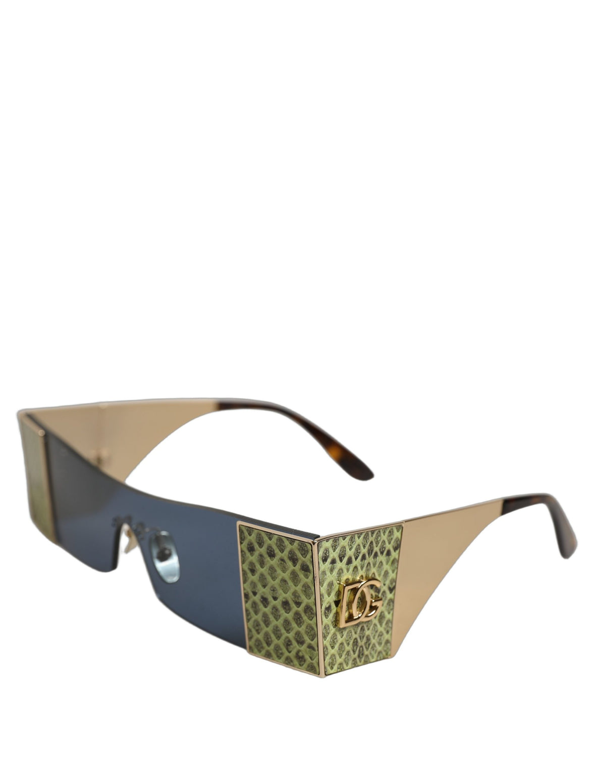 Gold Metal DG2263 Rectangle Snakeskin Frame Sunglasses