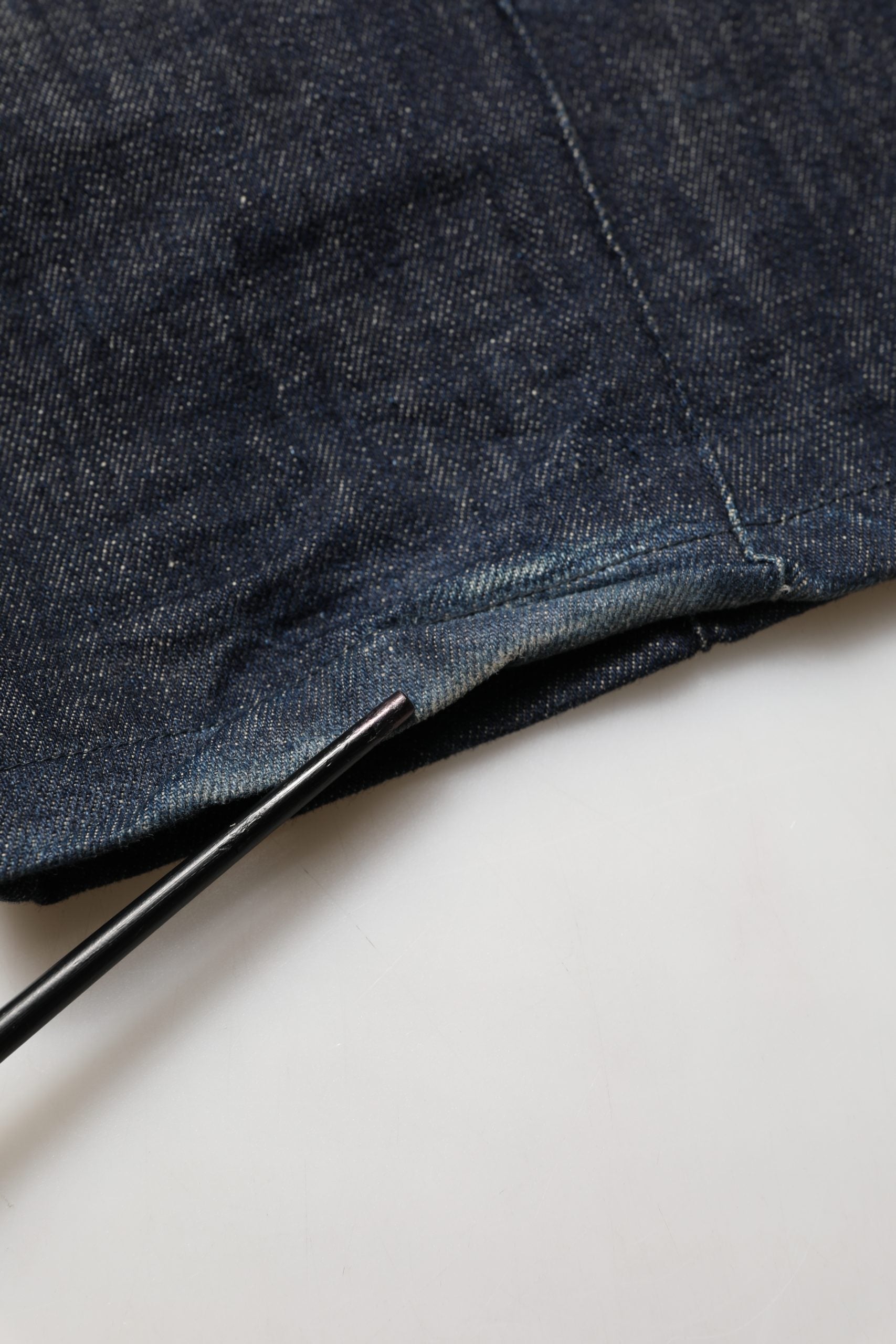 Dark Blue Relaxed Wide Leg Cotton Denim Jeans