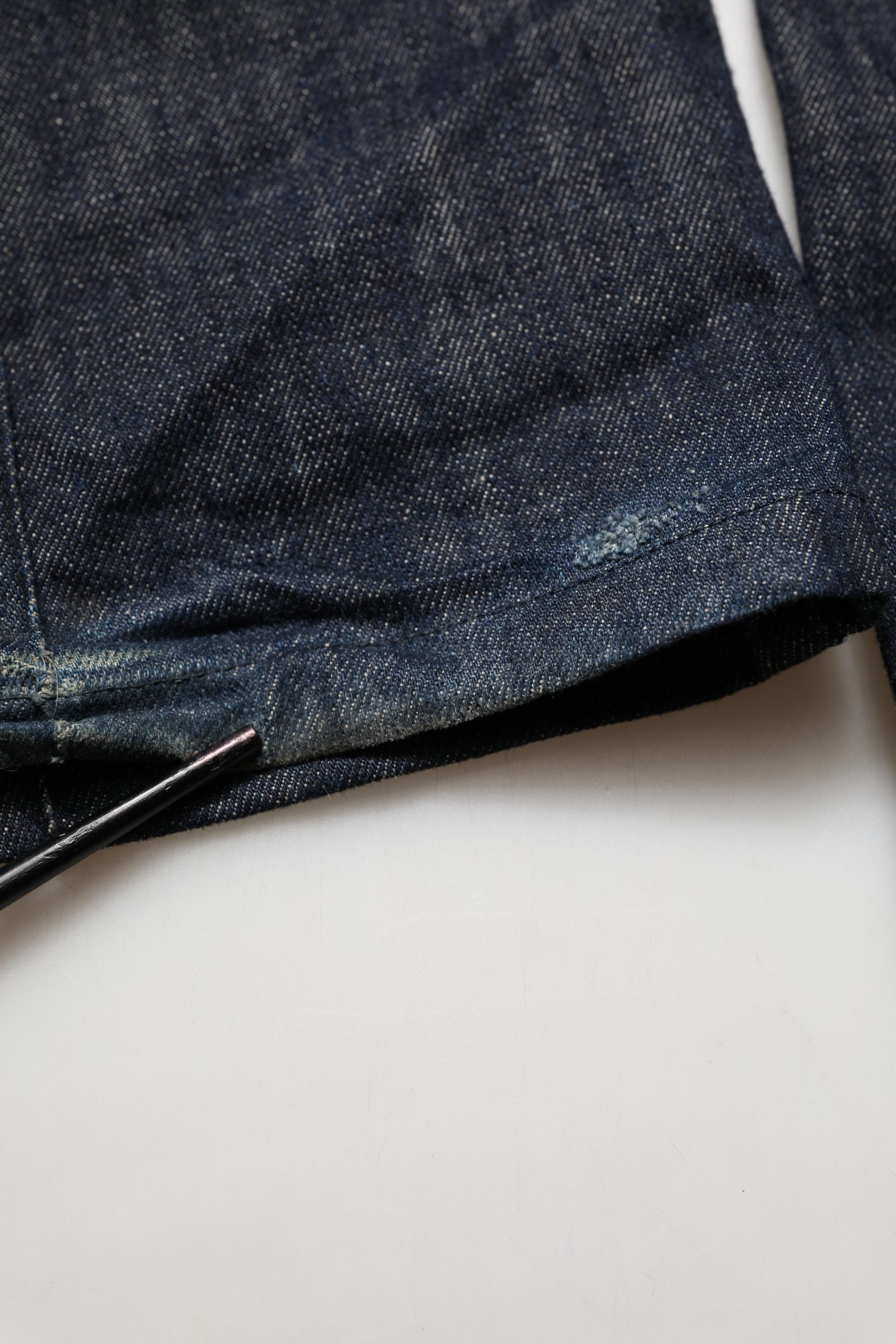Dark Blue Relaxed Wide Leg Cotton Denim Jeans
