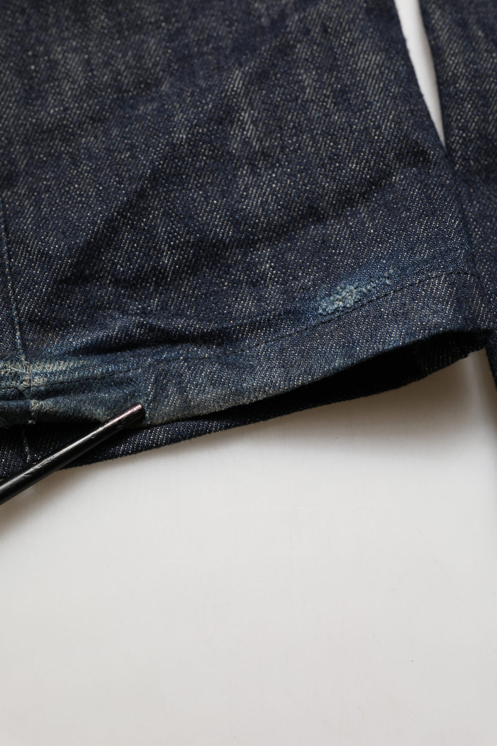 Dark Blue Relaxed Wide Leg Cotton Denim Jeans