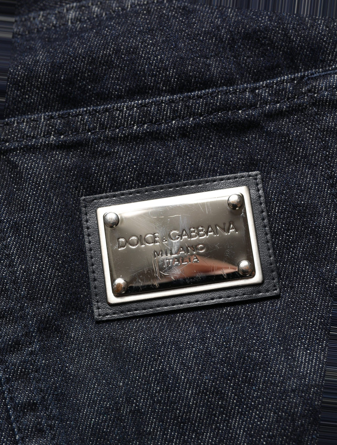 Dark Blue Relaxed Wide Leg Cotton Denim Jeans