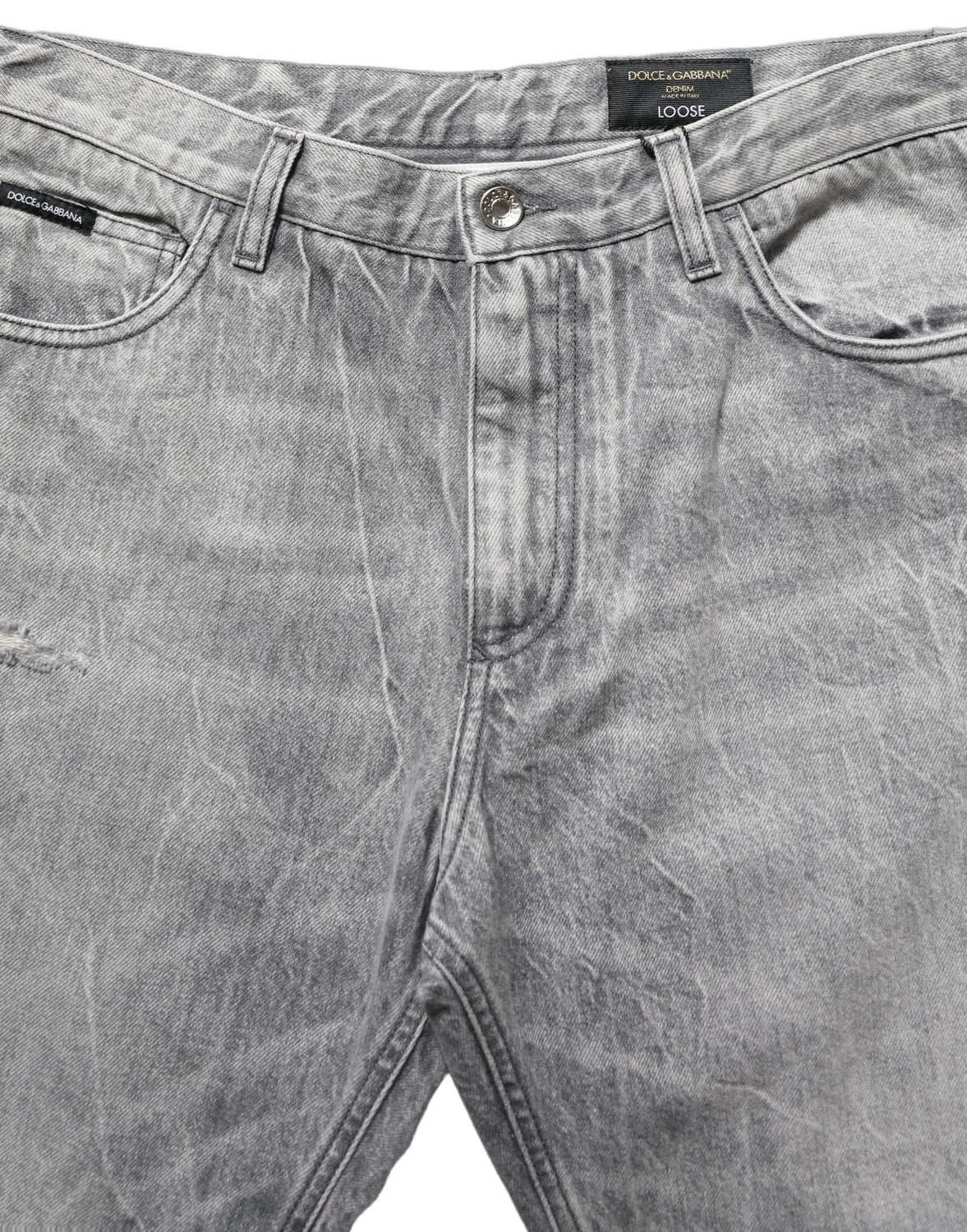 Grey Distressed Straight Leg Men Denim Jeans