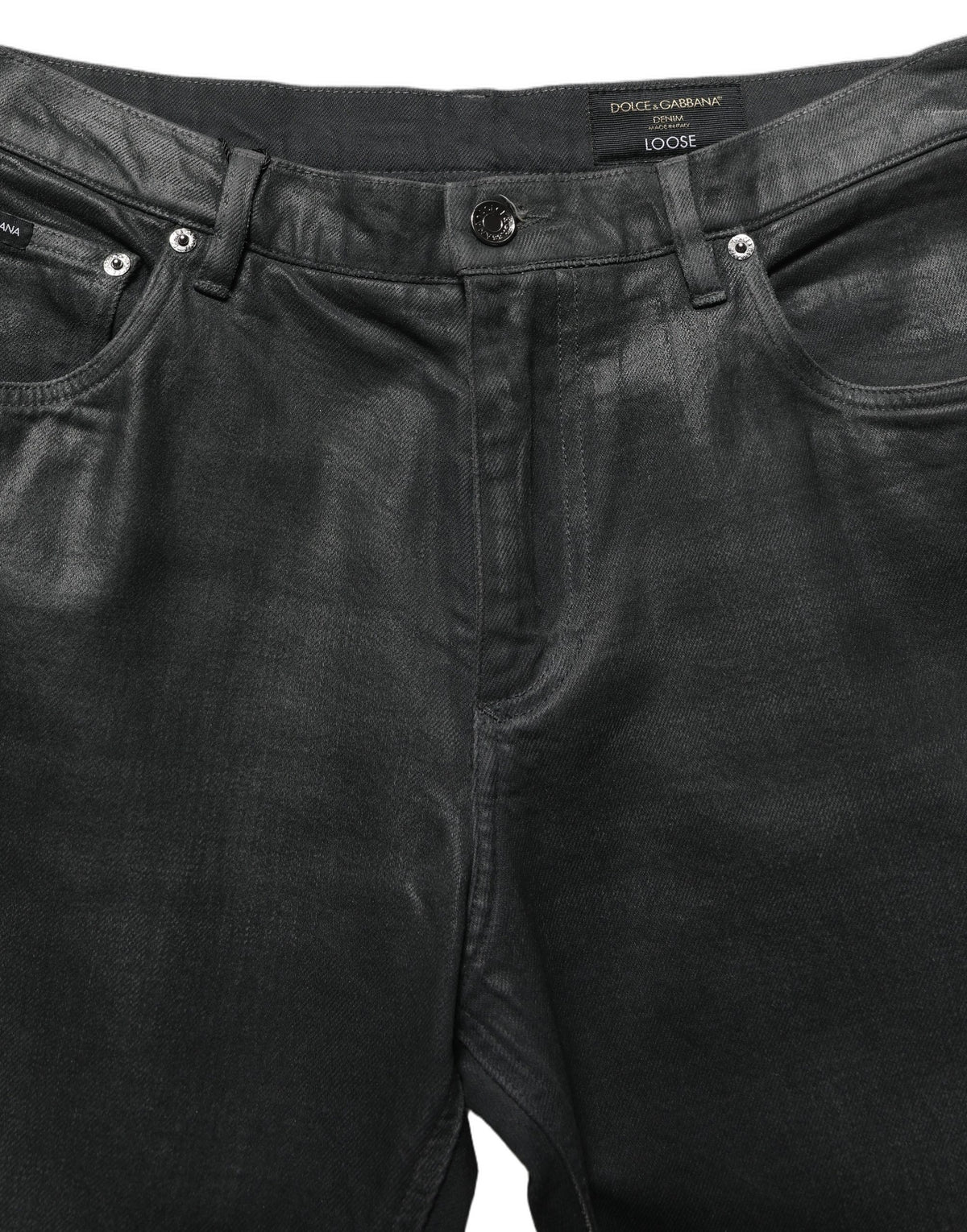 Dark Gray Cotton Loose Fit Men Denim Jeans