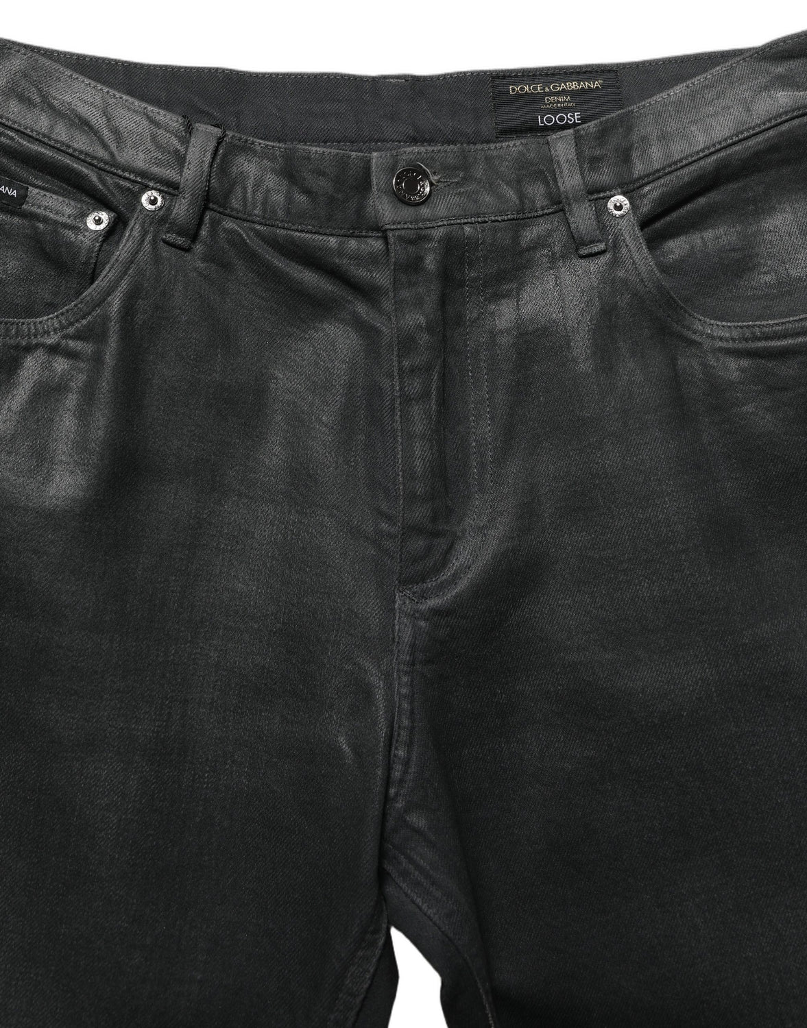 Dark Gray Cotton Loose Fit Men Denim Jeans