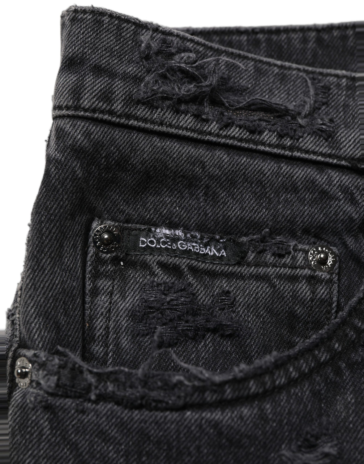 Dark Gray Cotton Ripped Men Denim Jeans