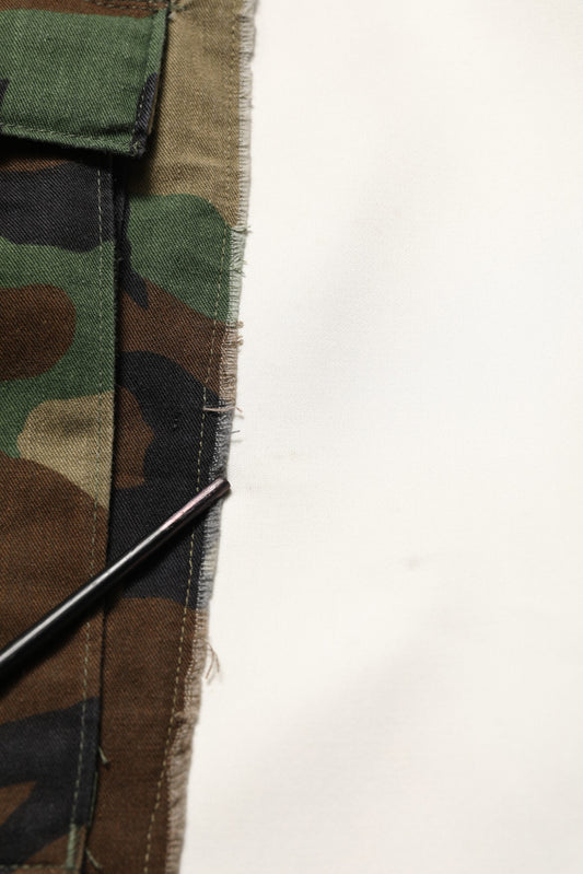 White Camouflage Patchwork Sweatpants Pants