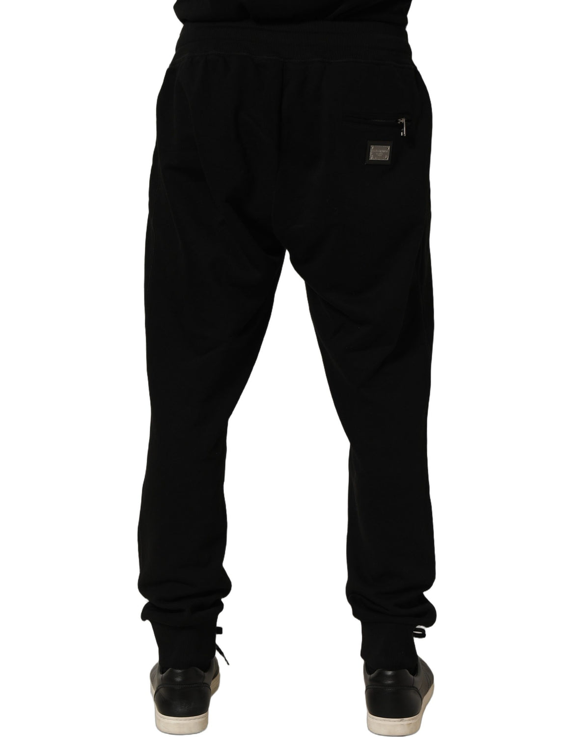 Black Cotton Logo Jogger Men Sweatpants Pants