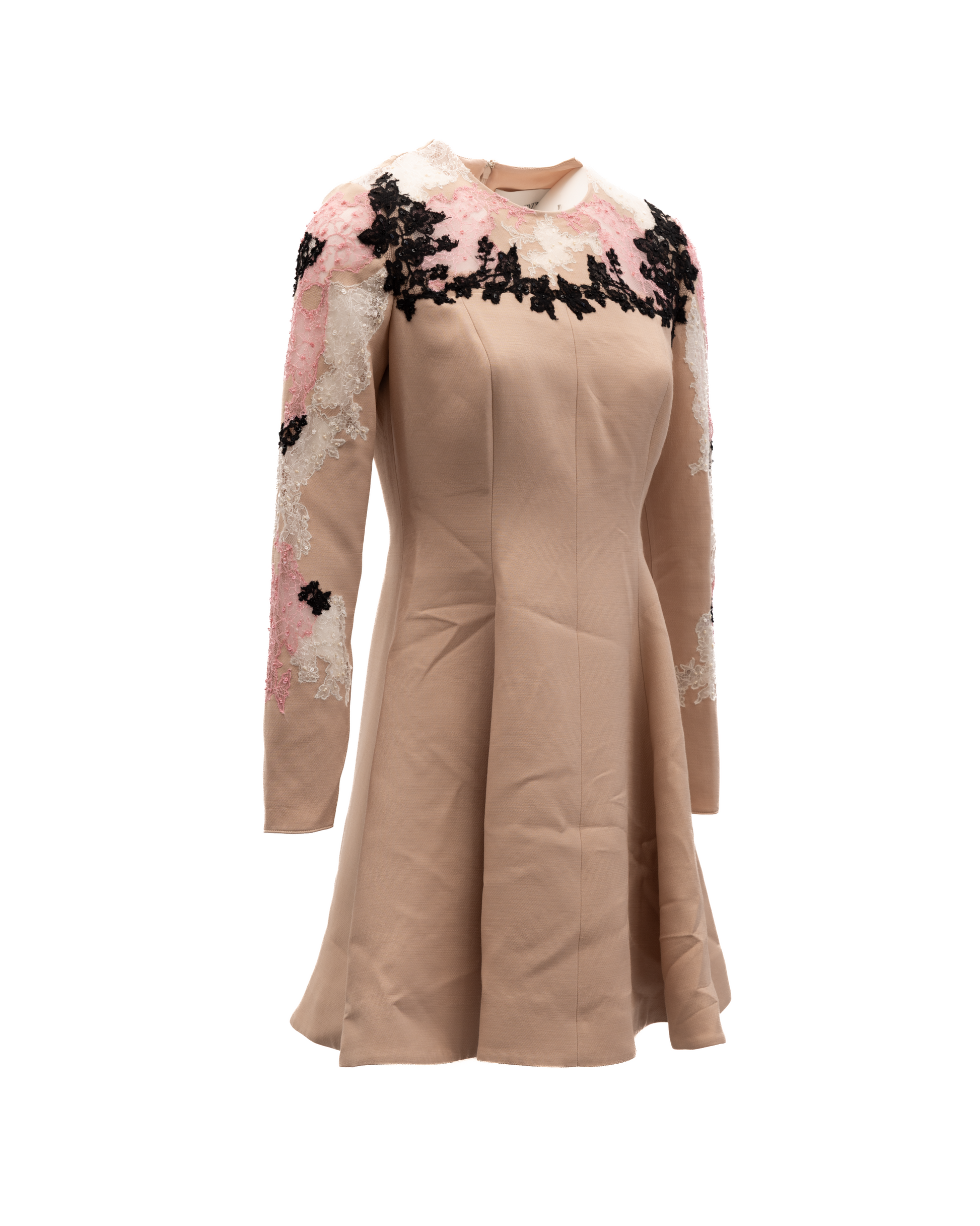 Beige Lace Cocktail Dress