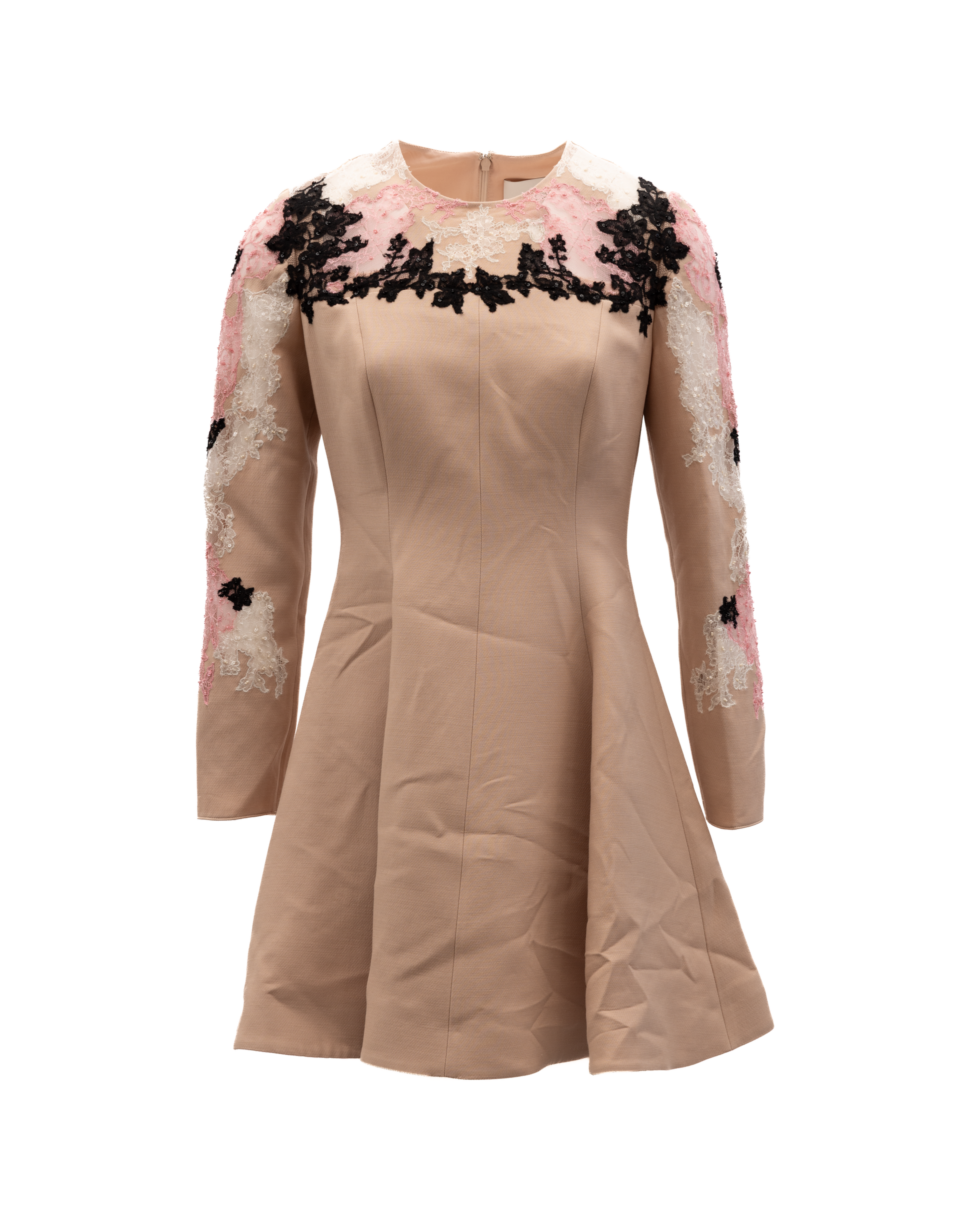 Beige Lace Cocktail Dress