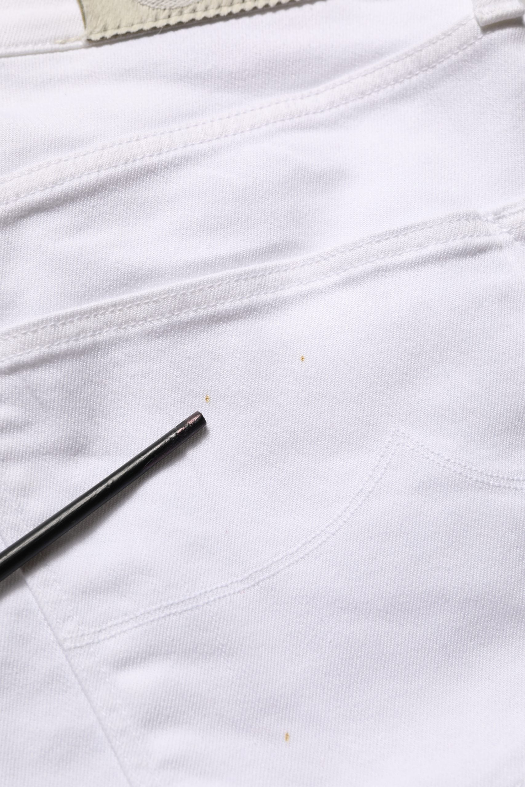 White Skinny Fit Mid Waist Men Denim Trouser Jeans