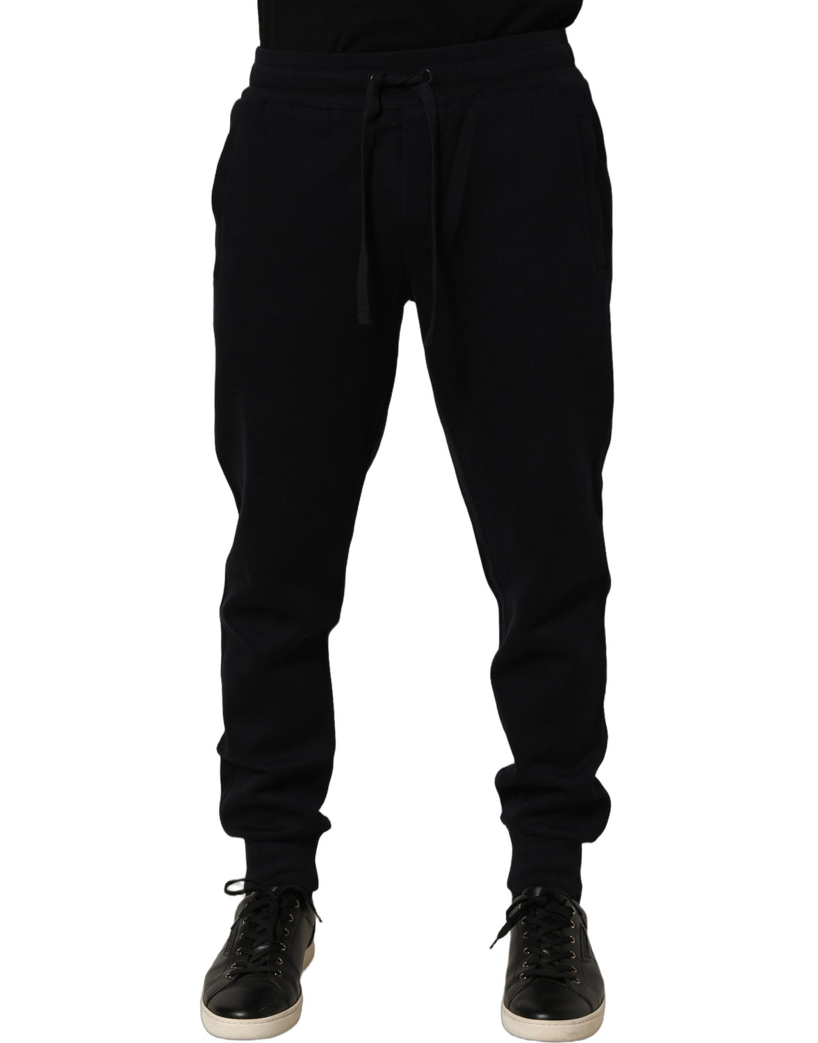 Blue Cotton Drawstring Jogger Trouser Pants