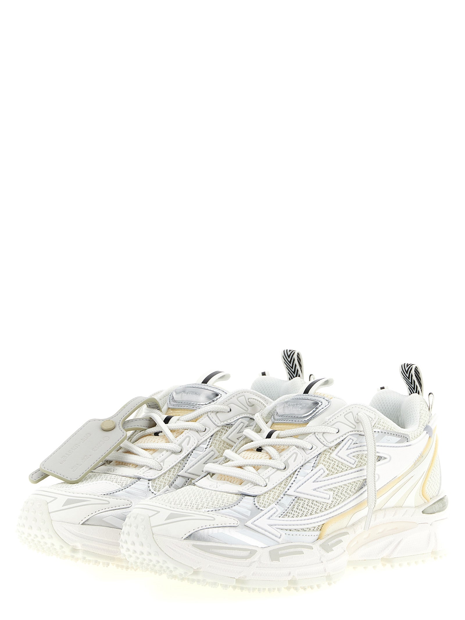 White Polyethylene Athletic Sneakers