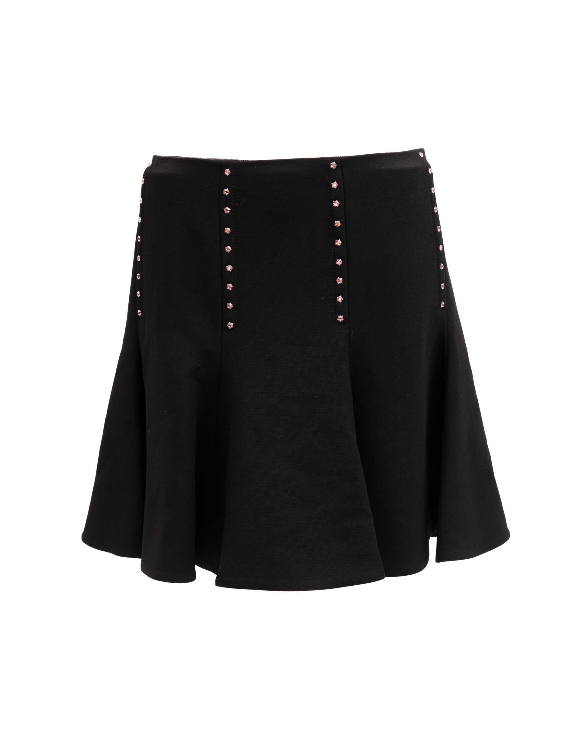 Mini Black Skirt with Gold Details