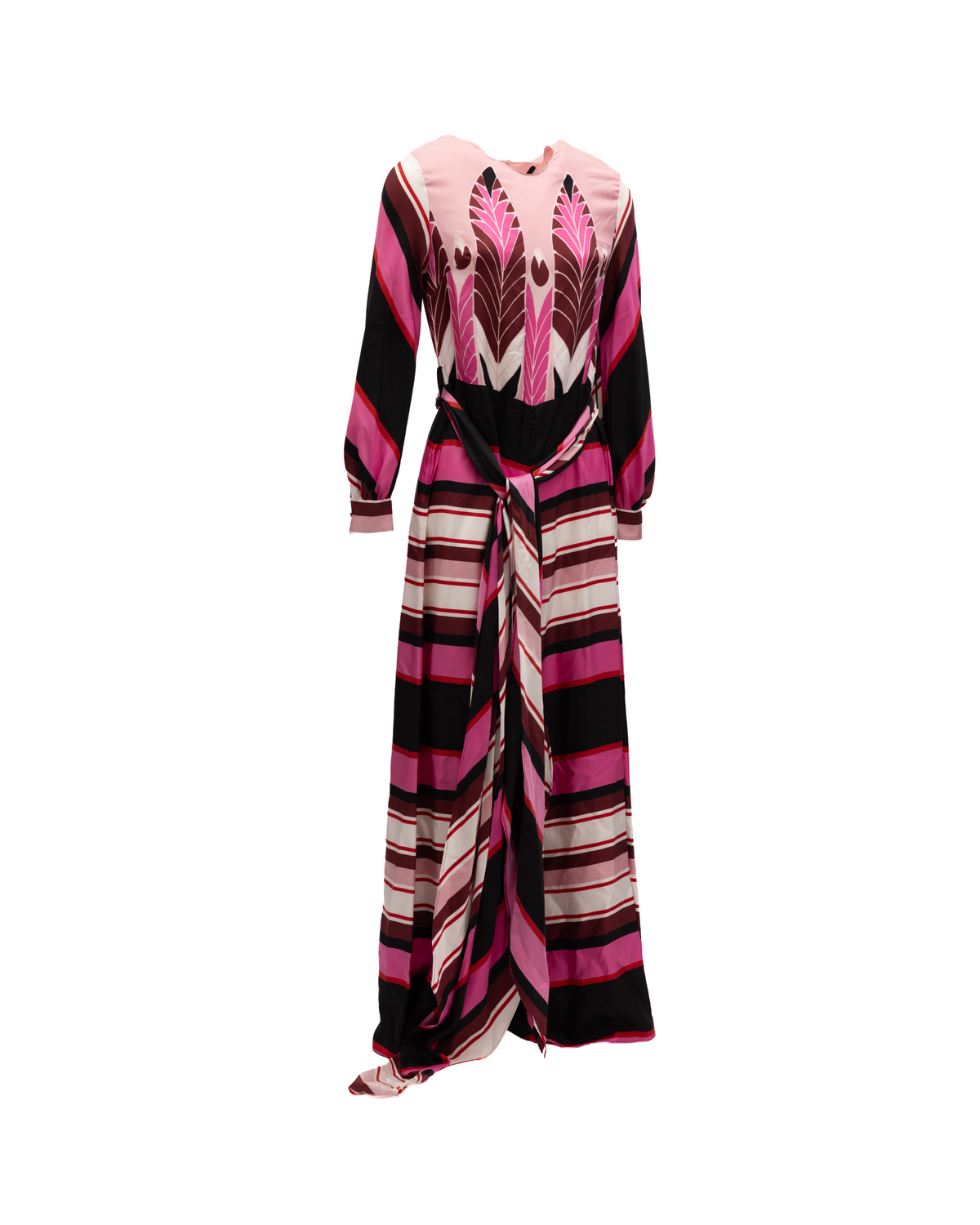 Pink Dress with Burgundy details