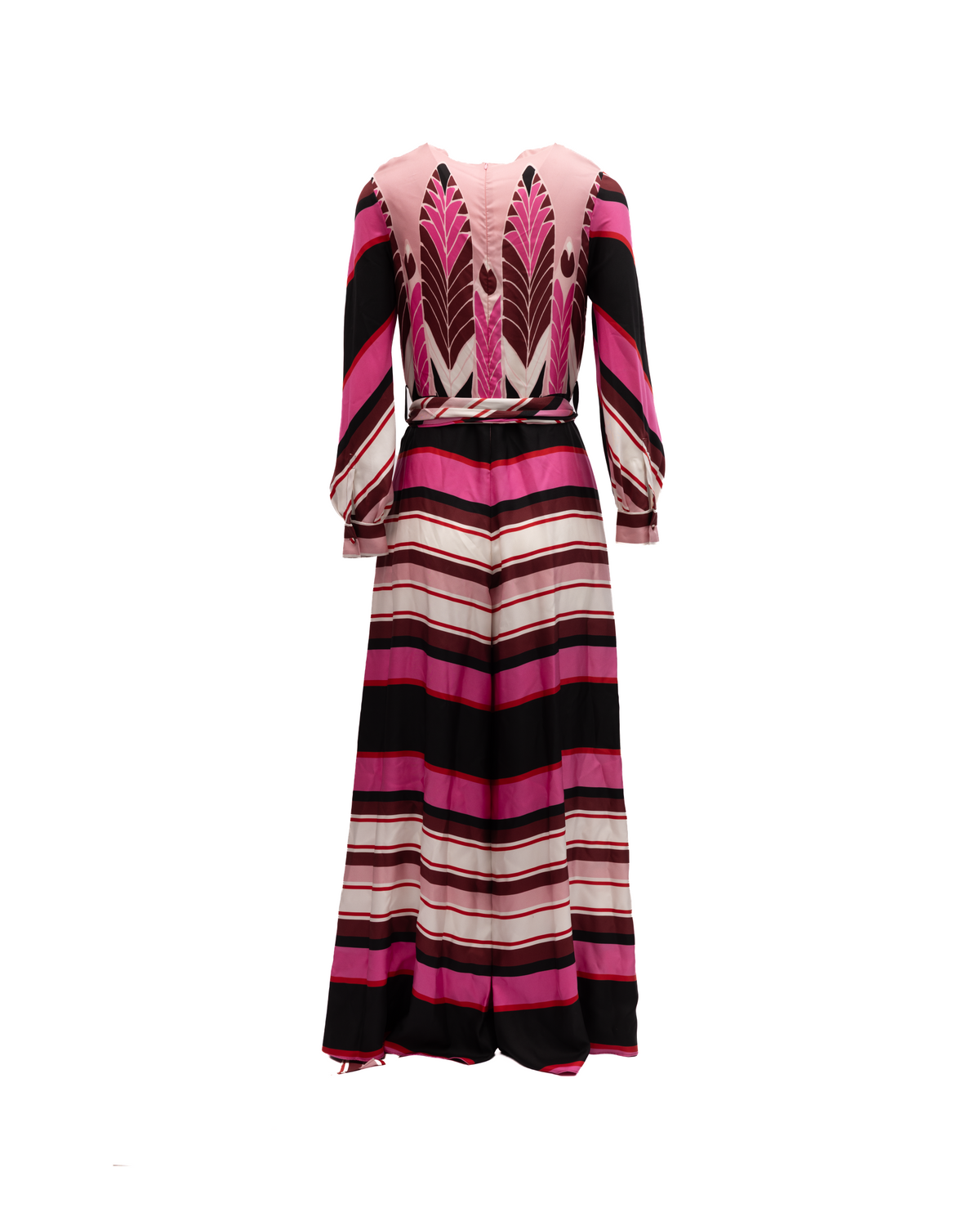 Pink Dress with Burgundy details