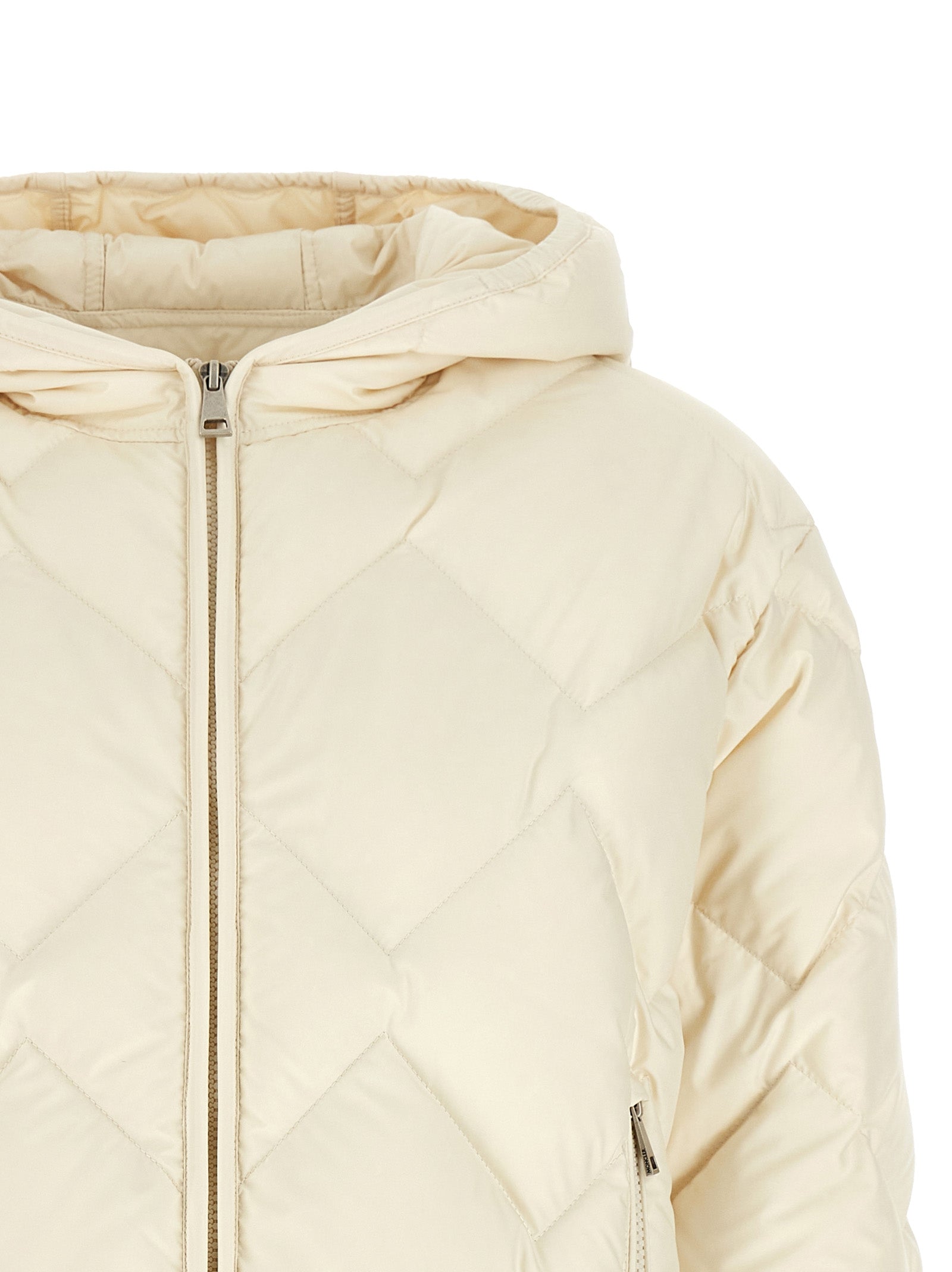 White Polyester Full-Length Jacket