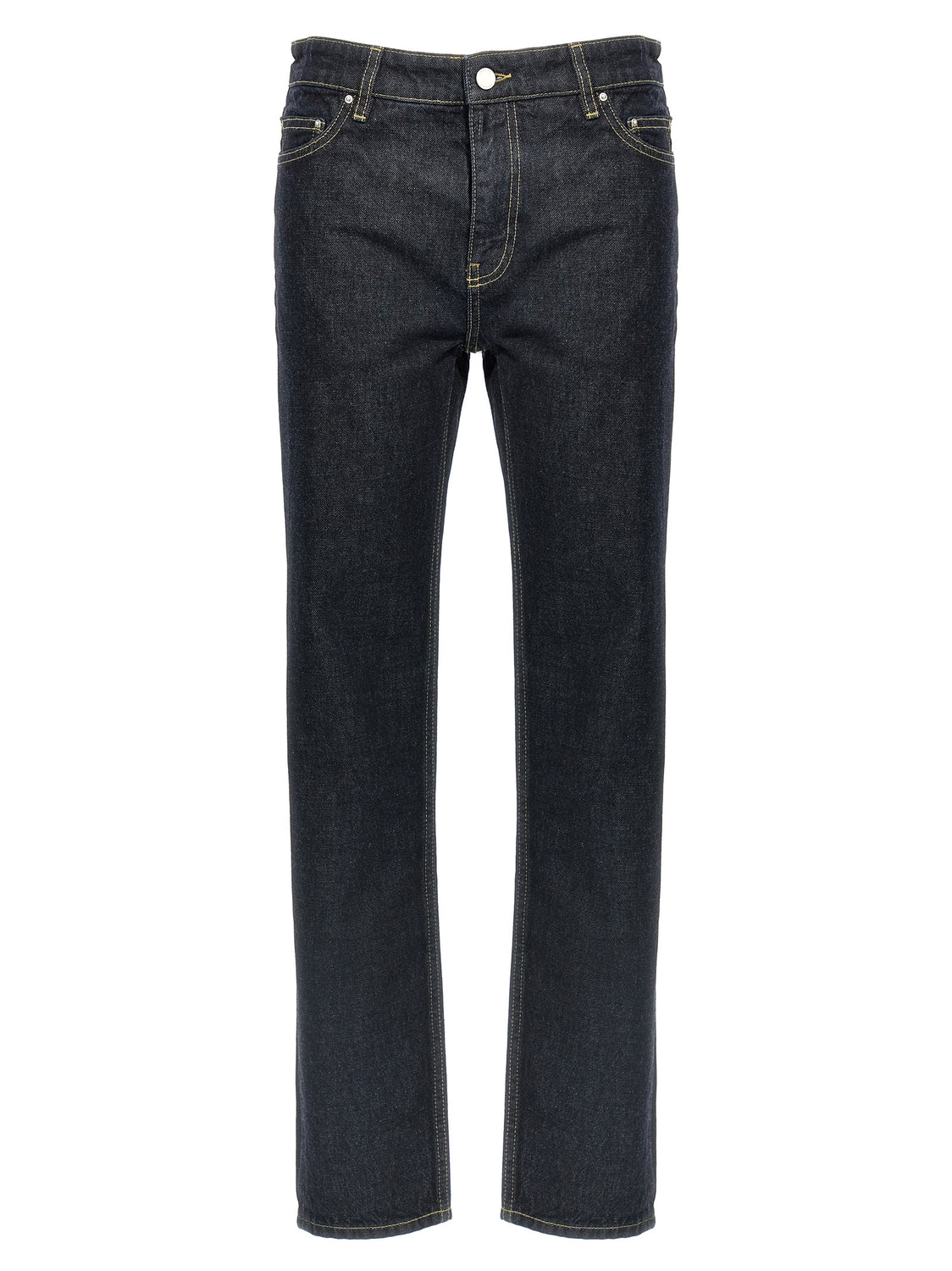 Blue Cotton Tapered Jeans