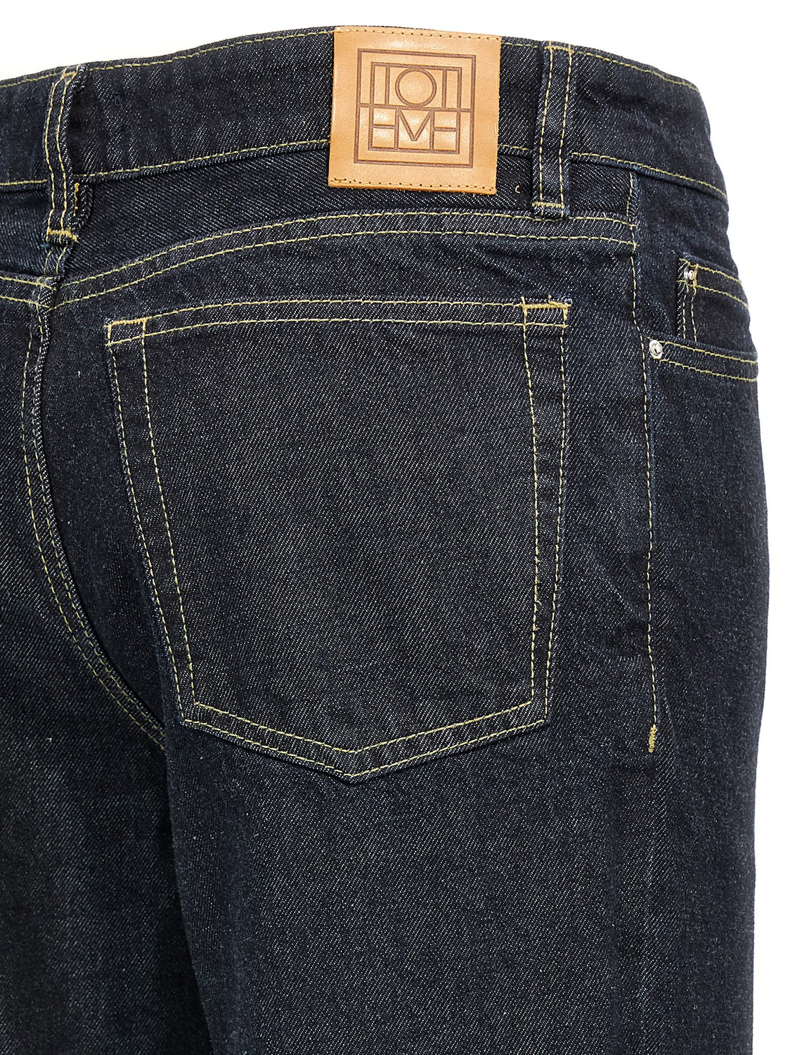 Blue Cotton Tapered Jeans