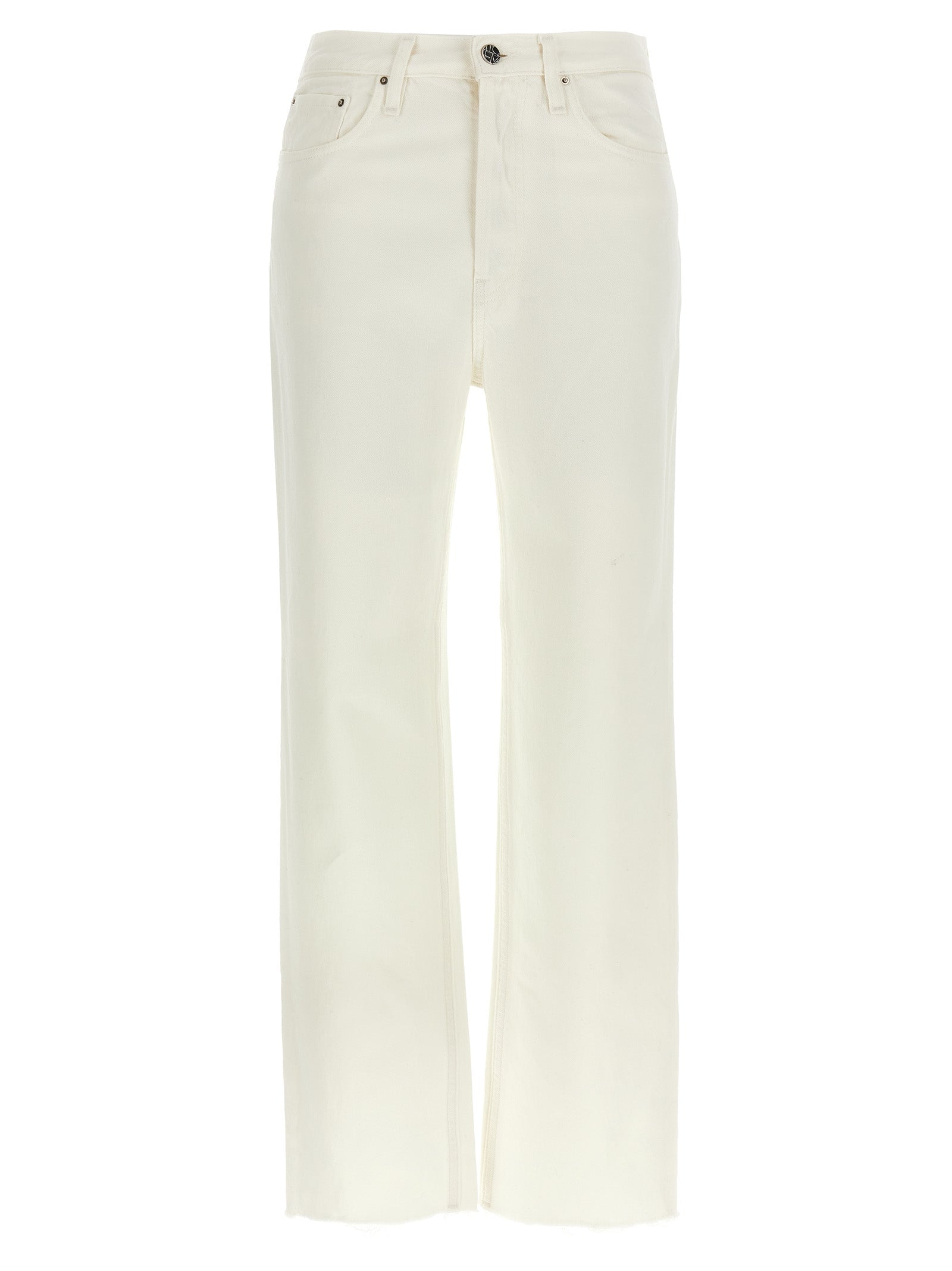 White Cotton High-Waisted Jean