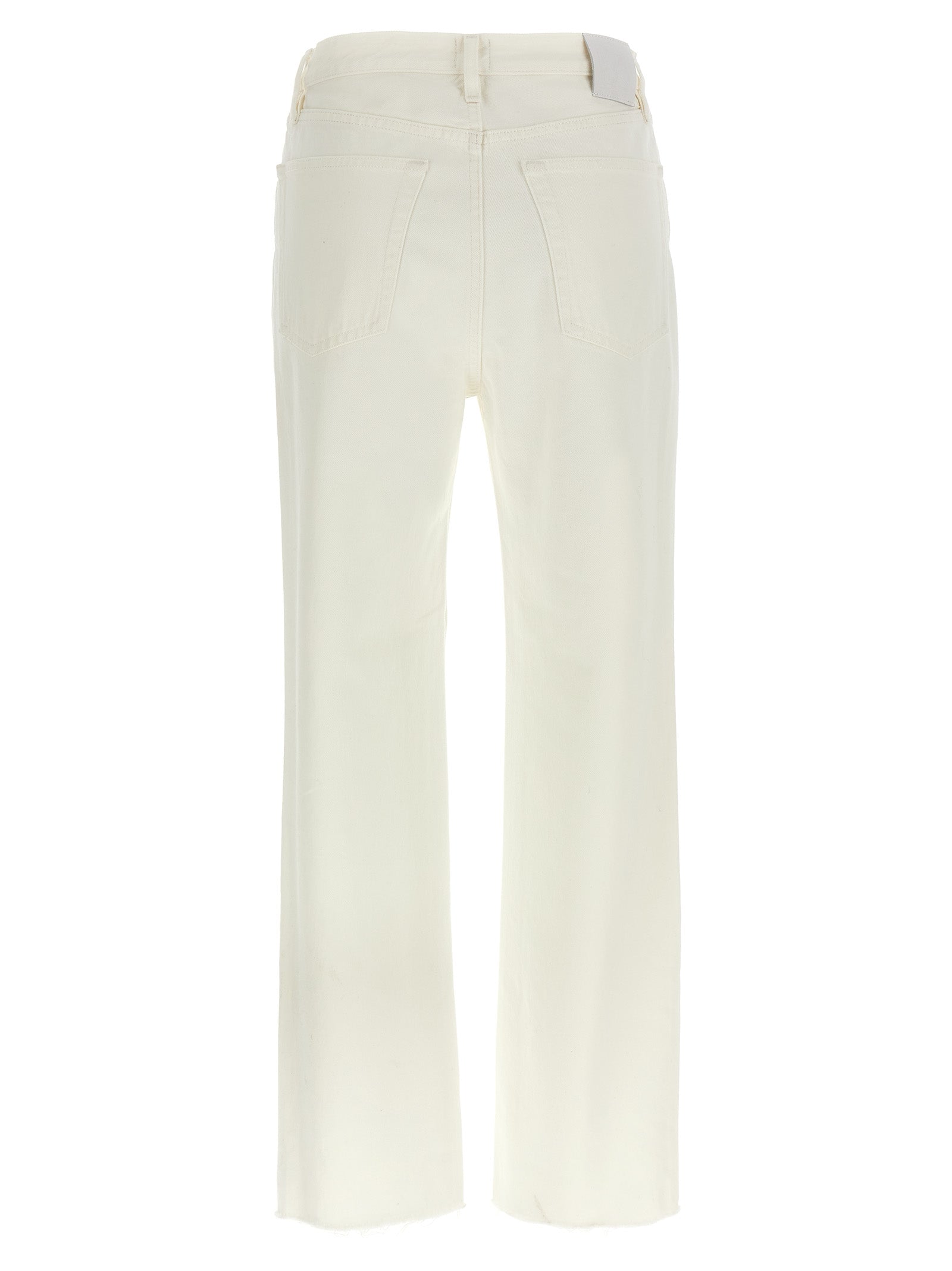 White Cotton High-Waisted Jean