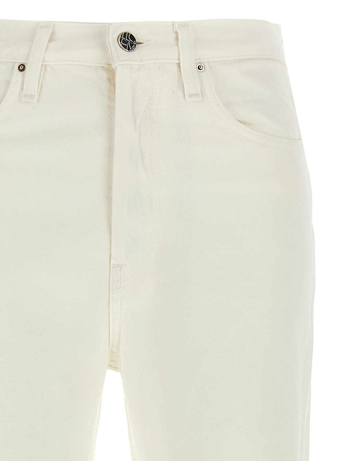 White Cotton High-Waisted Jean