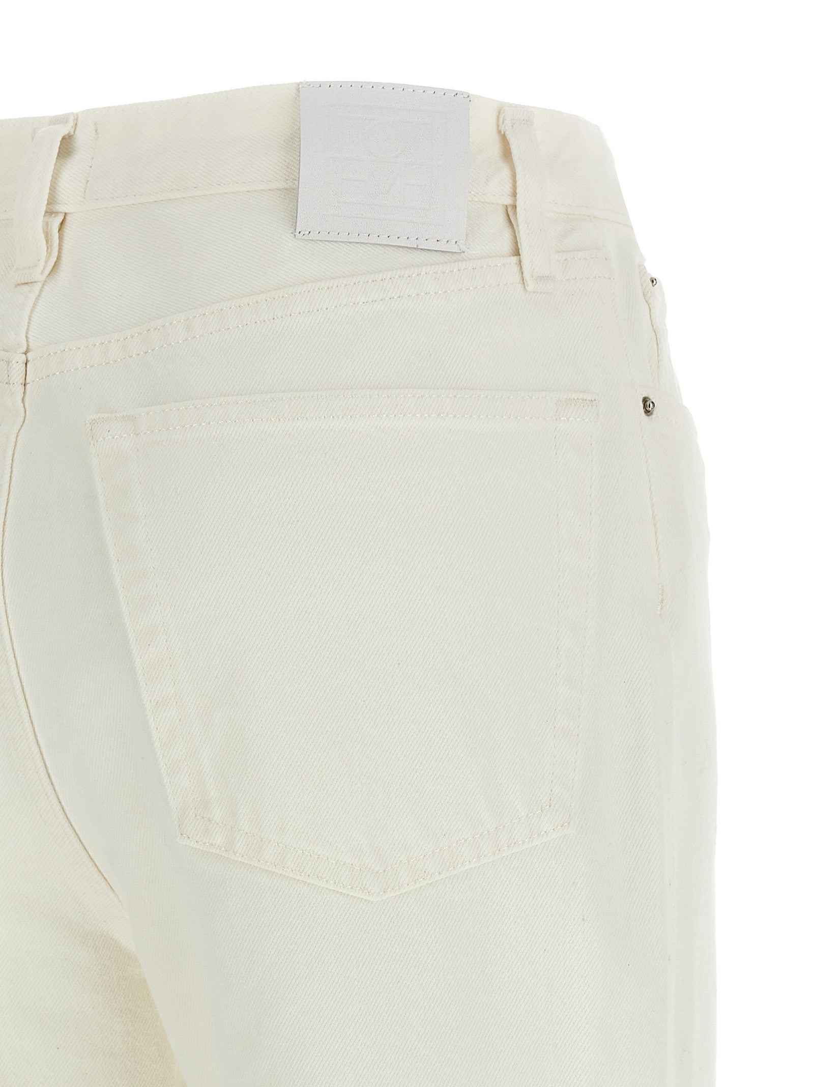 White Cotton High-Waisted Jean