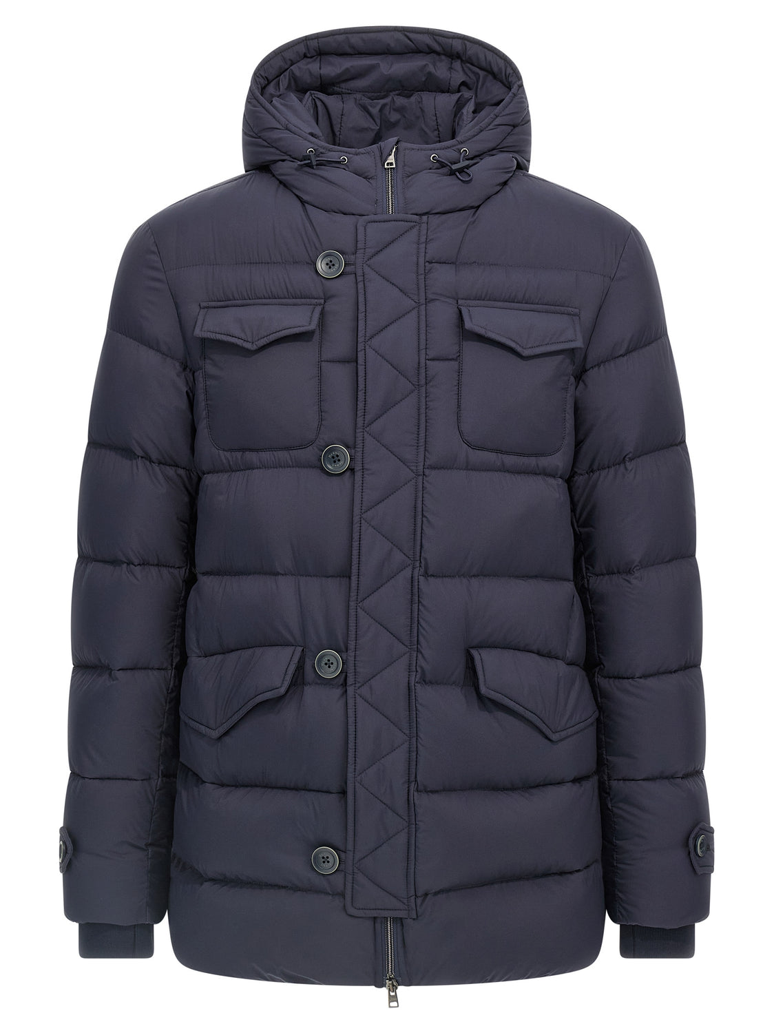 Blue Polyamide Full-Length Jacket