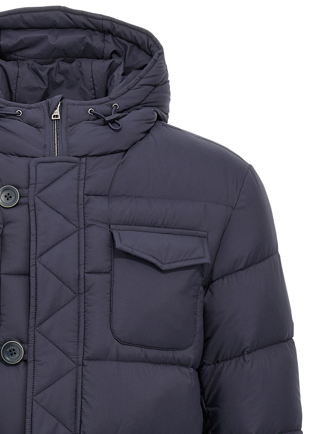 Blue Polyamide Full-Length Jacket