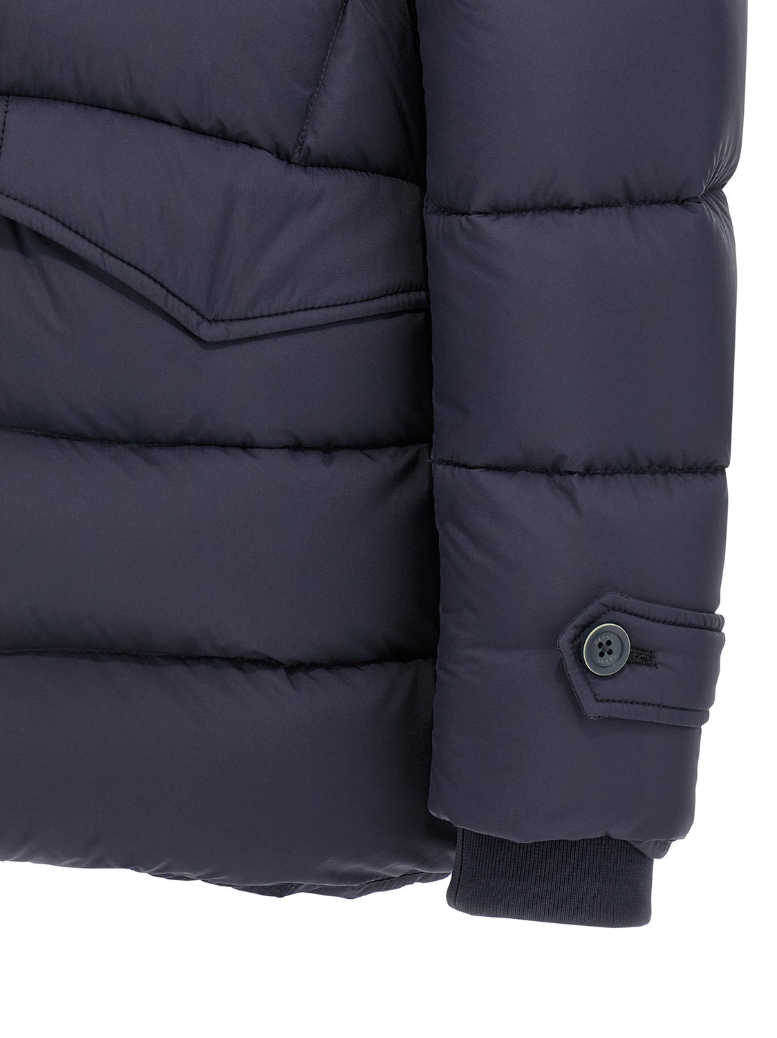 Blue Polyamide Full-Length Jacket