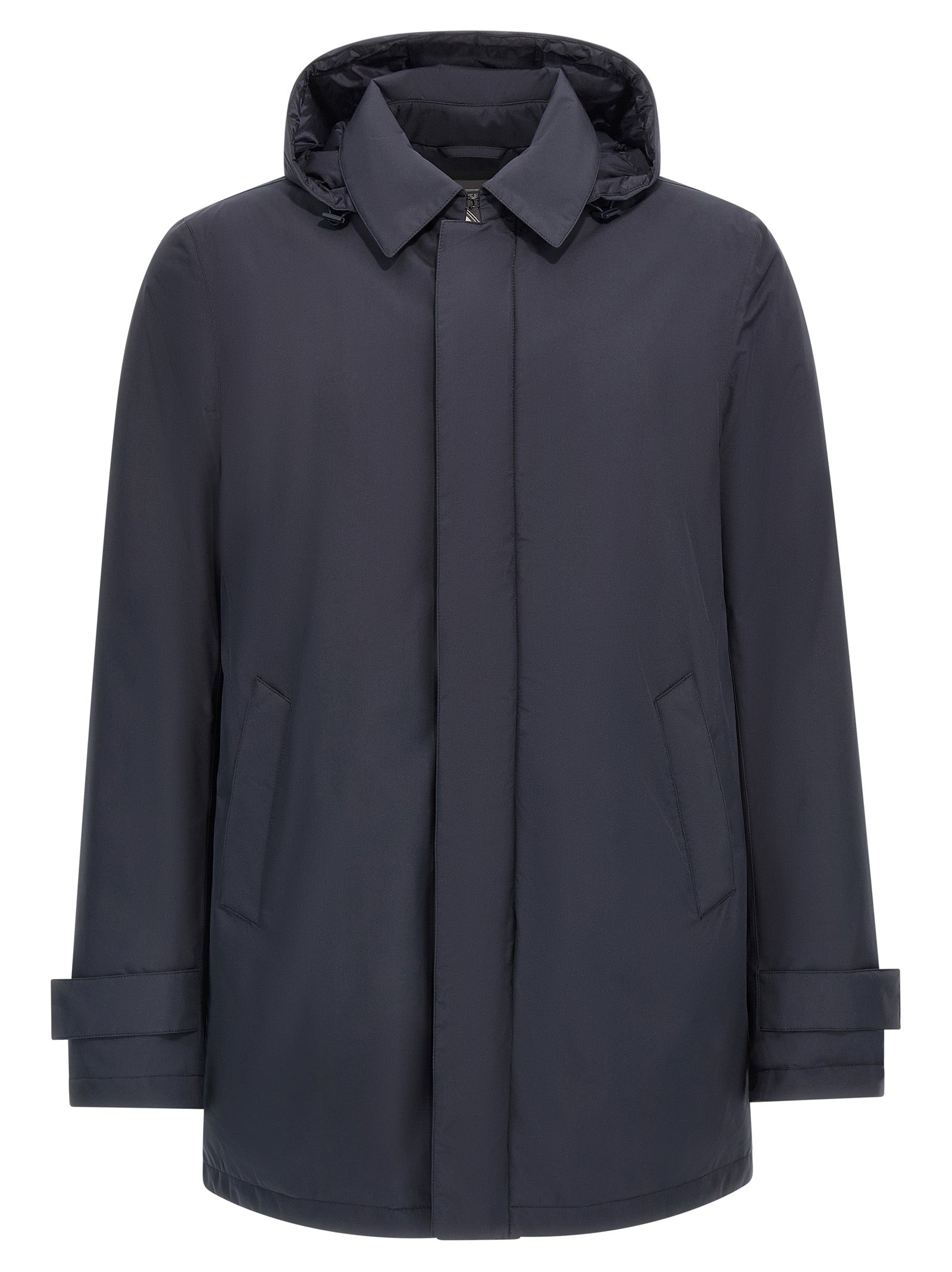 Blue Polyester Parka