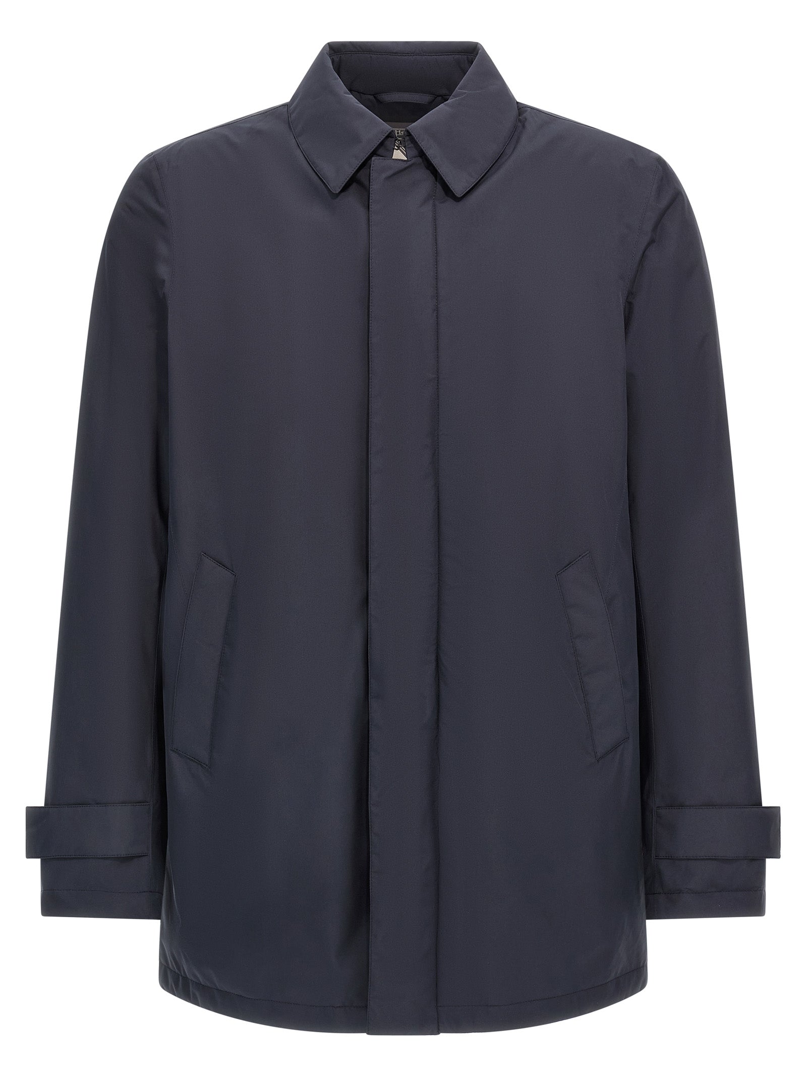 Blue Polyester Parka