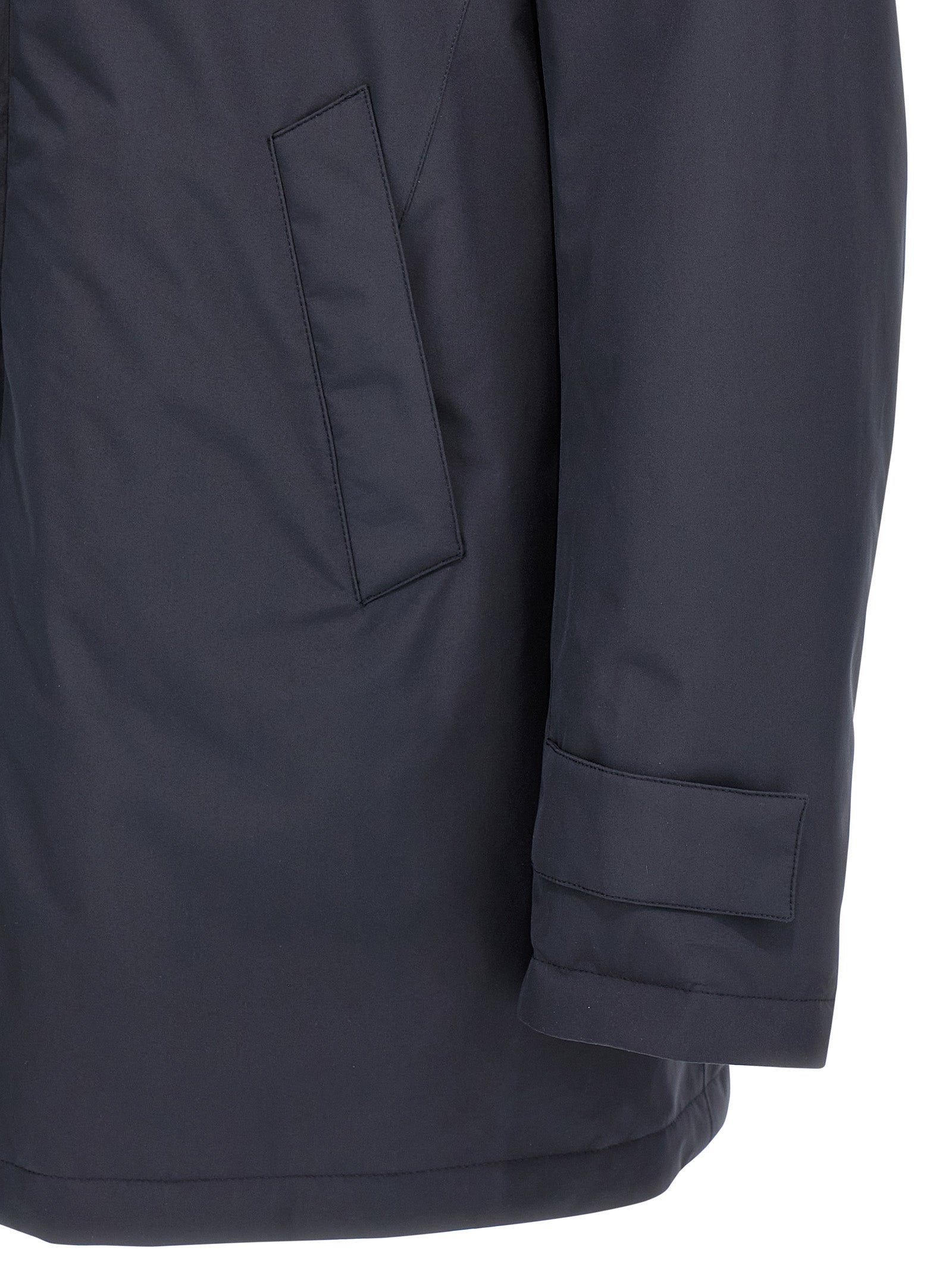 Blue Polyester Parka
