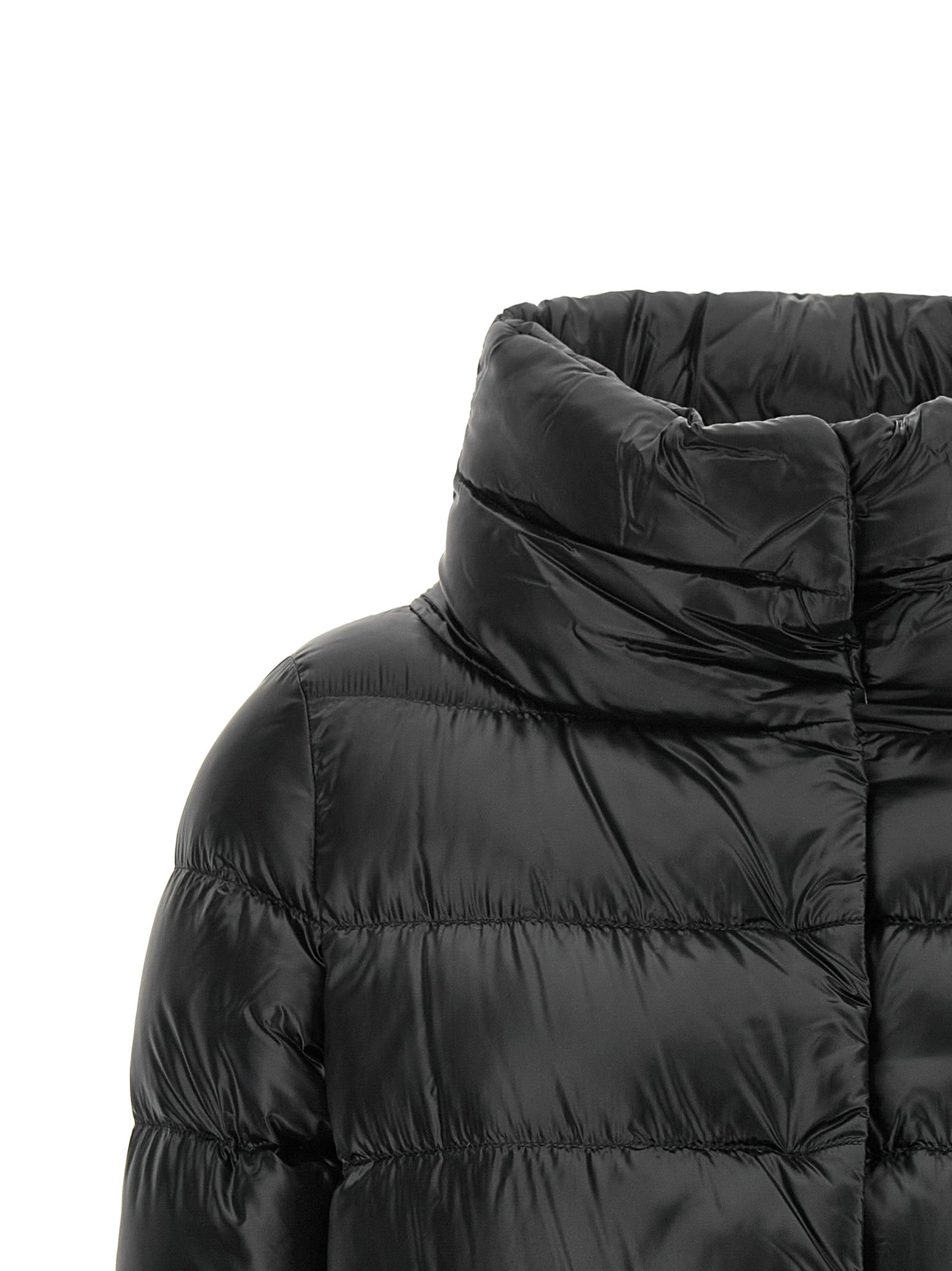 Black Polyamide Full-Length Jacket
