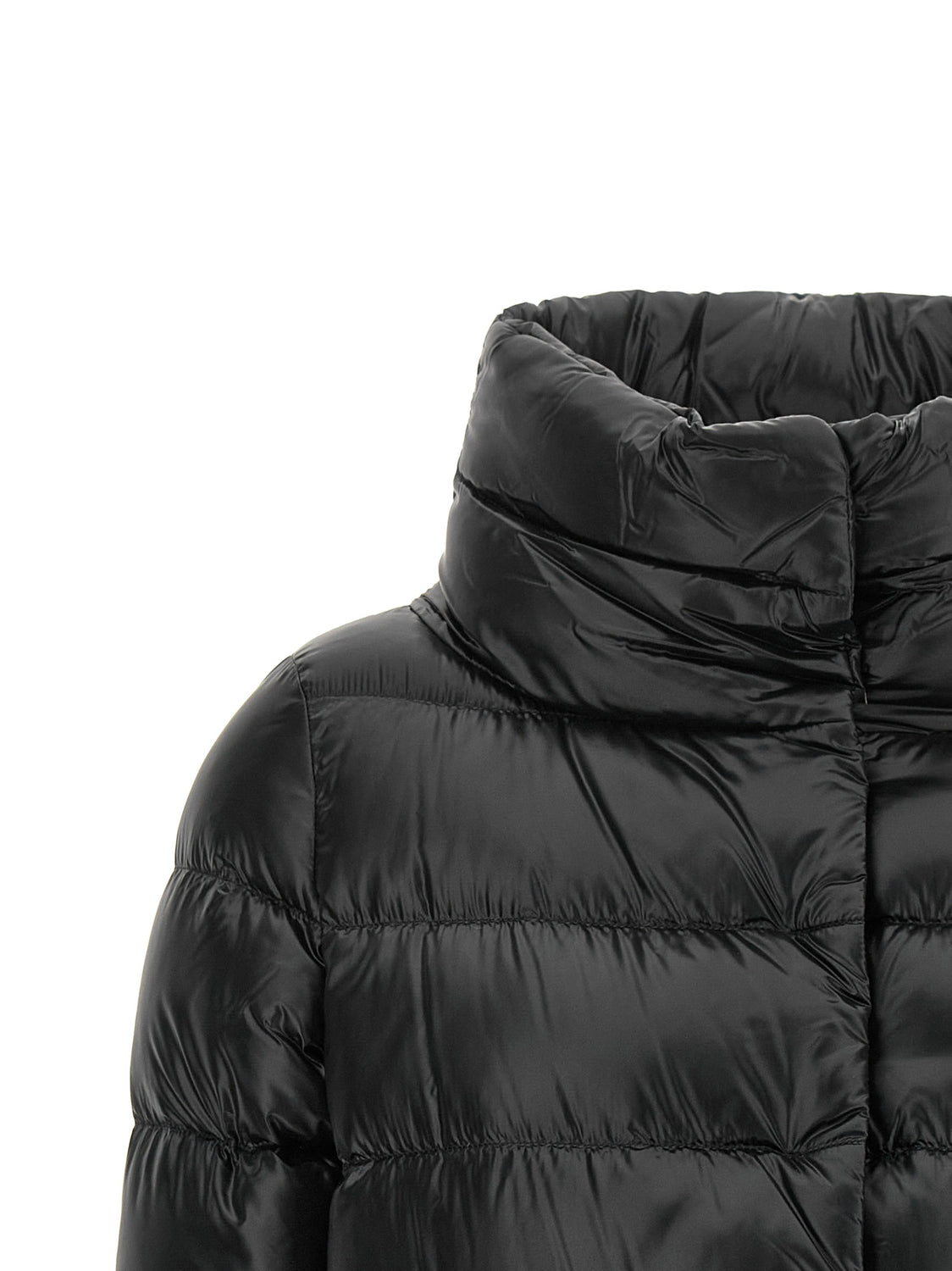 Black Polyamide Full-Length Jacket