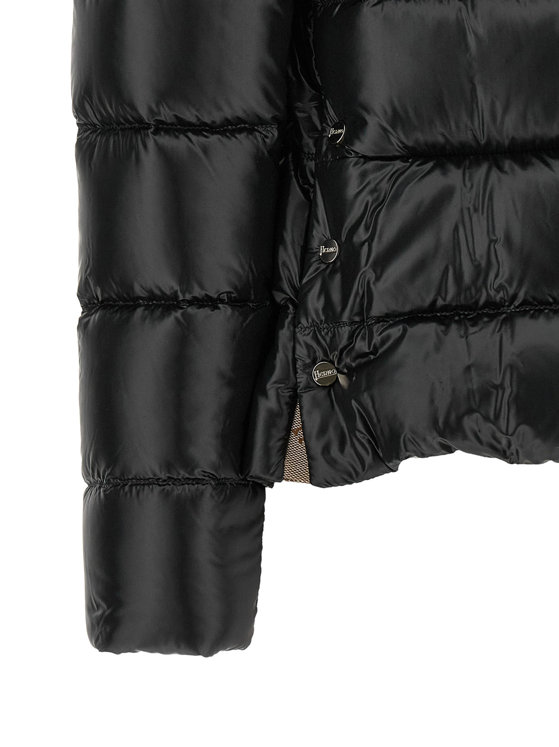 Black Polyamide Full-Length Jacket