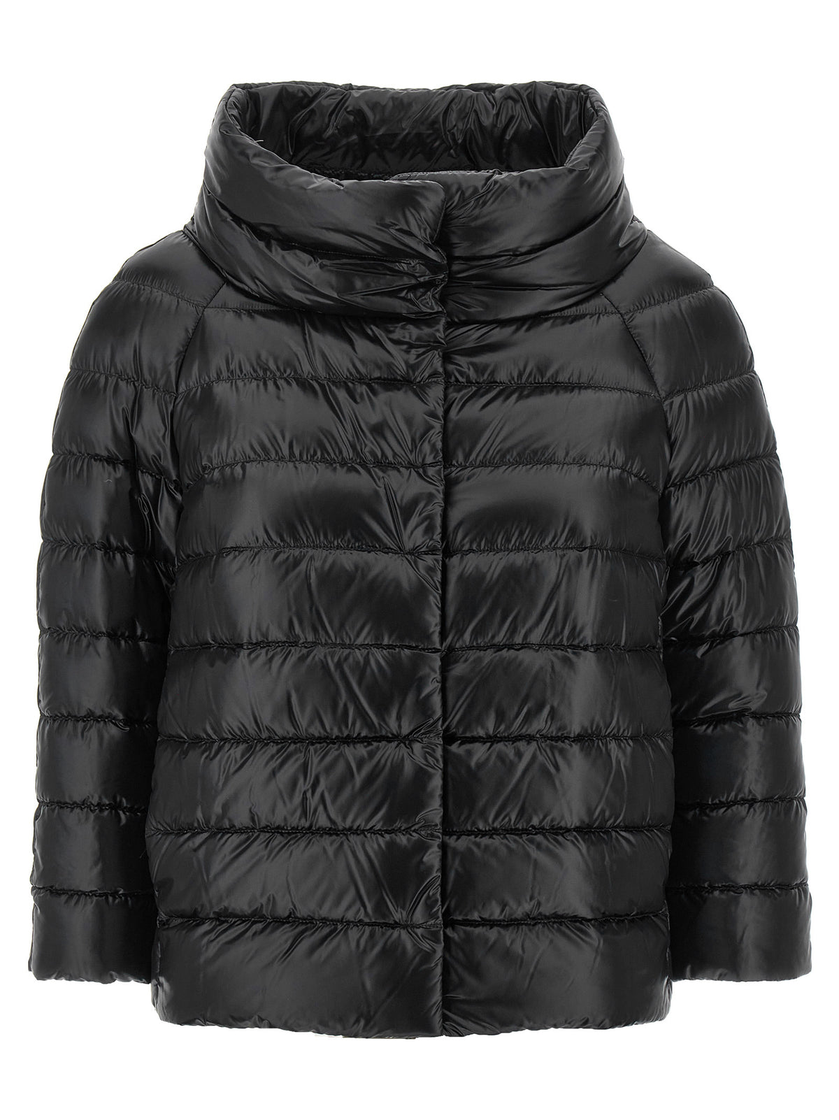 Black Polyamide Full-Length Jacket