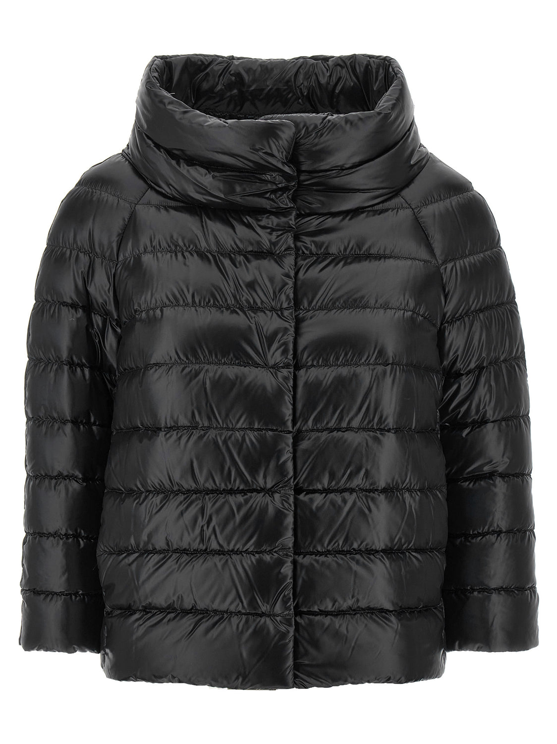 Black Polyamide Full-Length Jacket