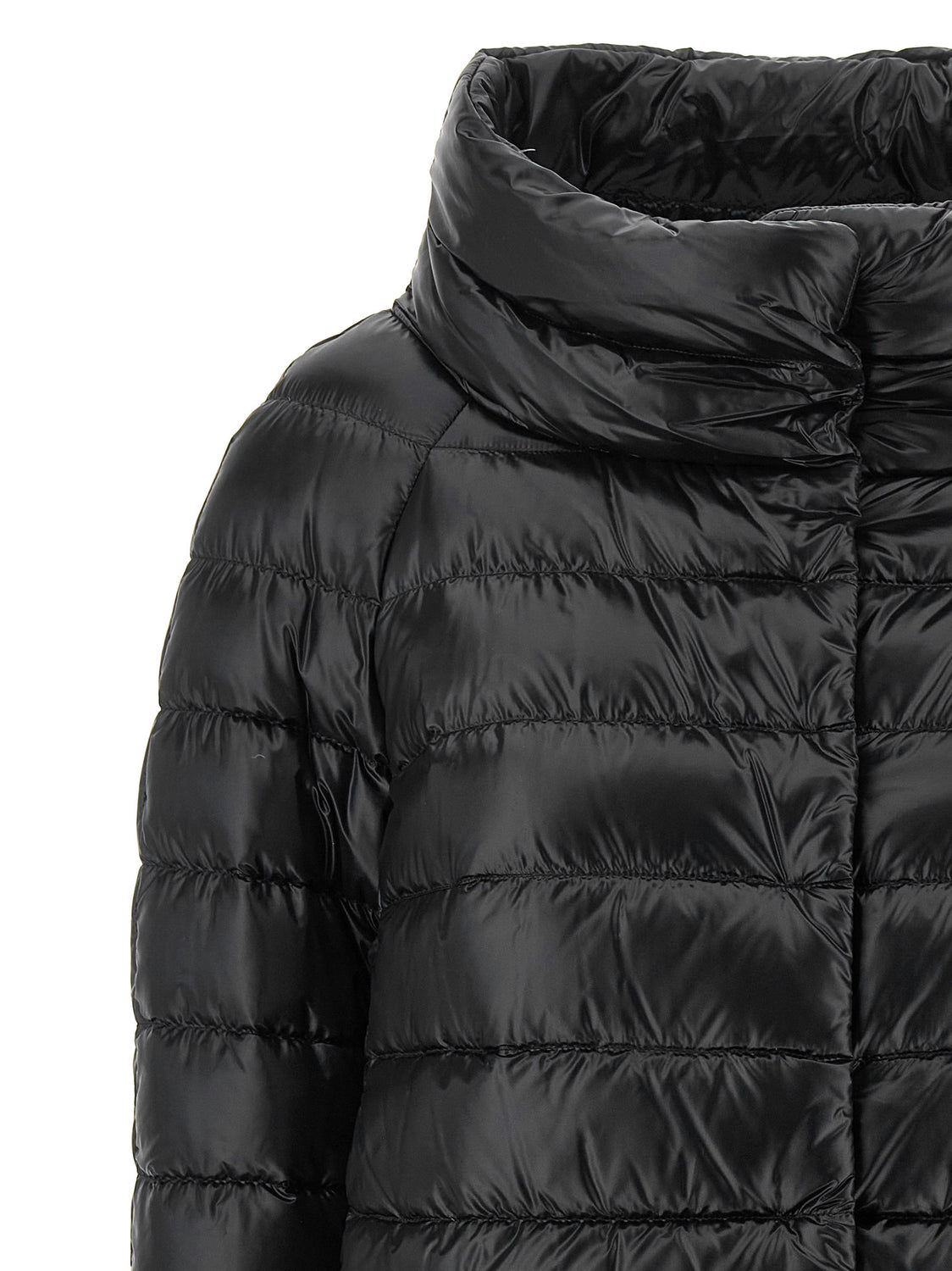 Black Polyamide Full-Length Jacket