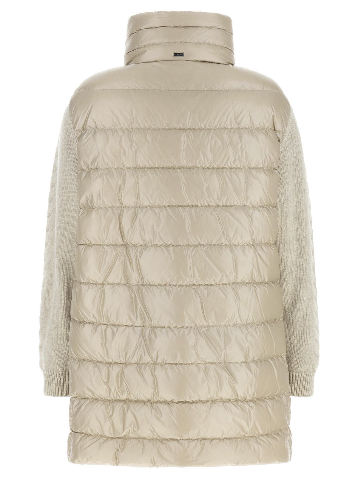 Beige Polyamide Full-Length Jacket