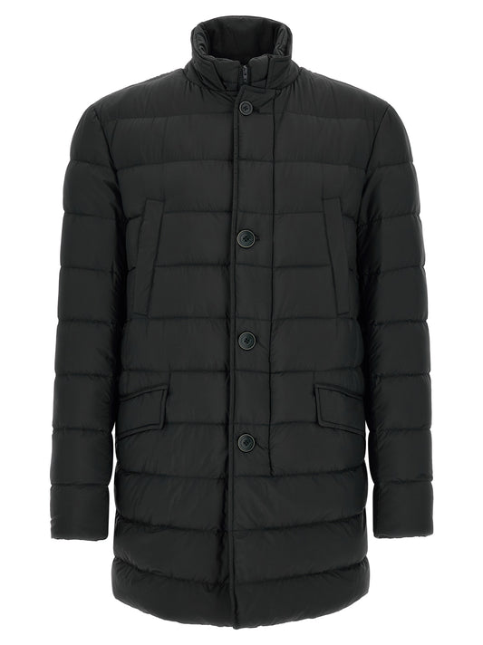 Black Polyamide Full-Length Jacket