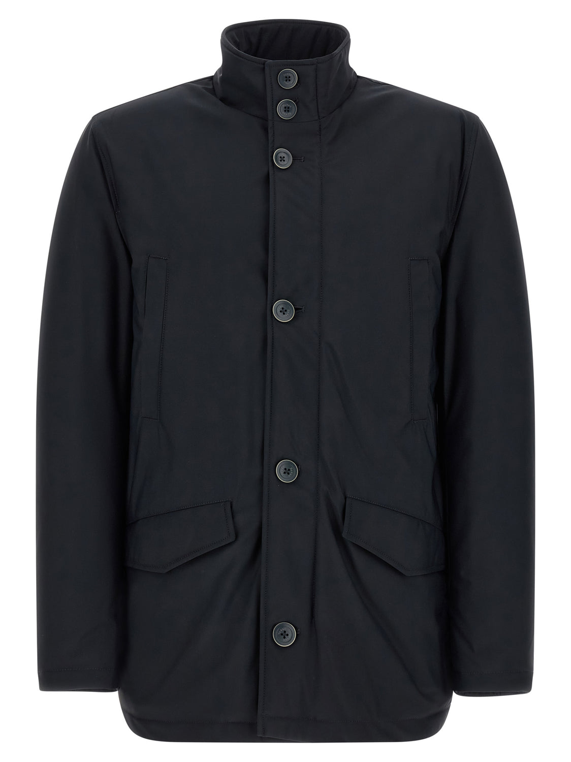 Blue Polyamide Full-Length Jacket