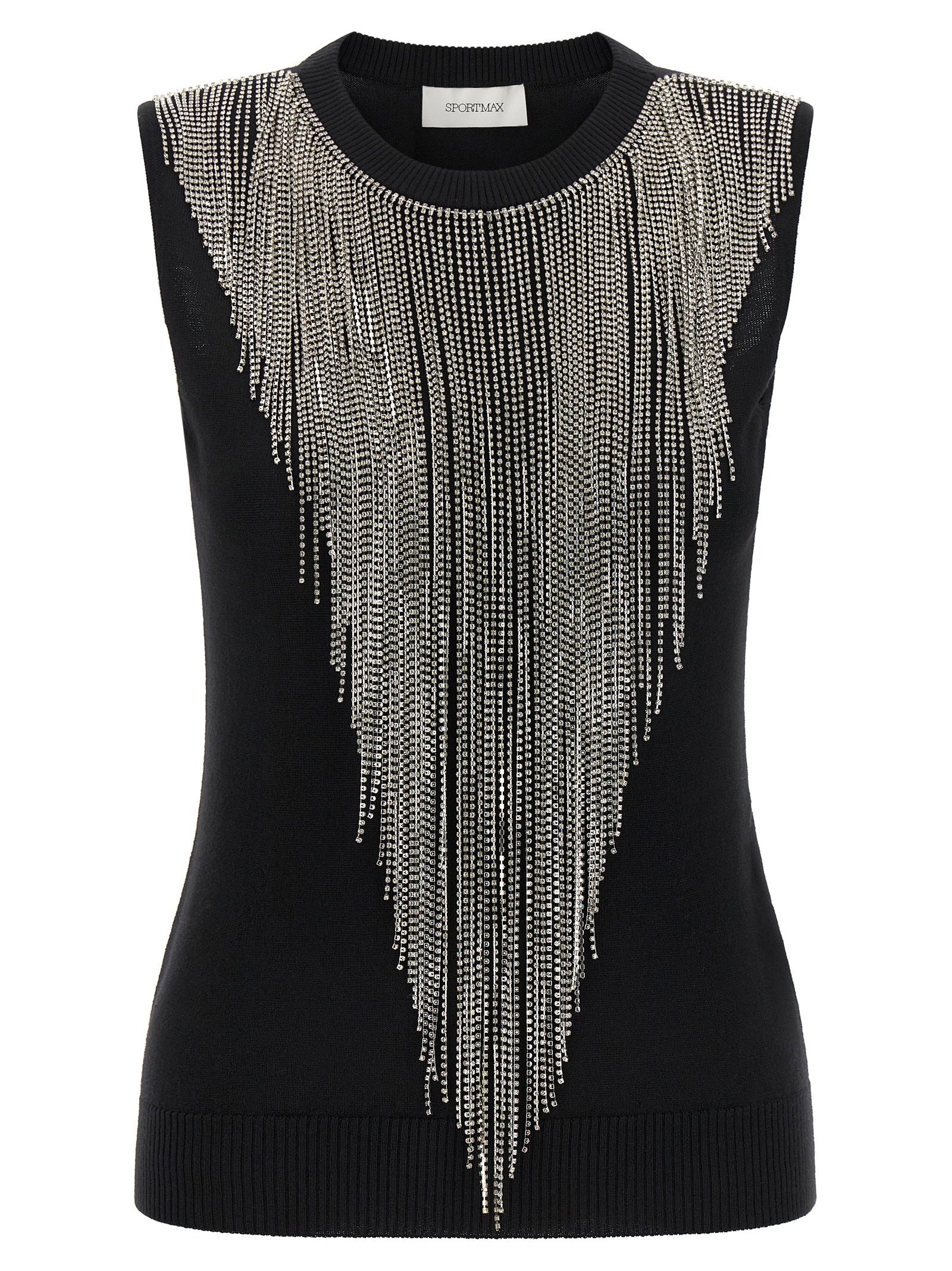 Black Virgin Wool Tank Tops