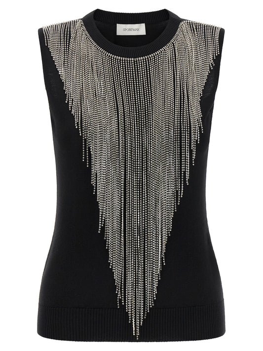 Black Virgin Wool Tank Tops